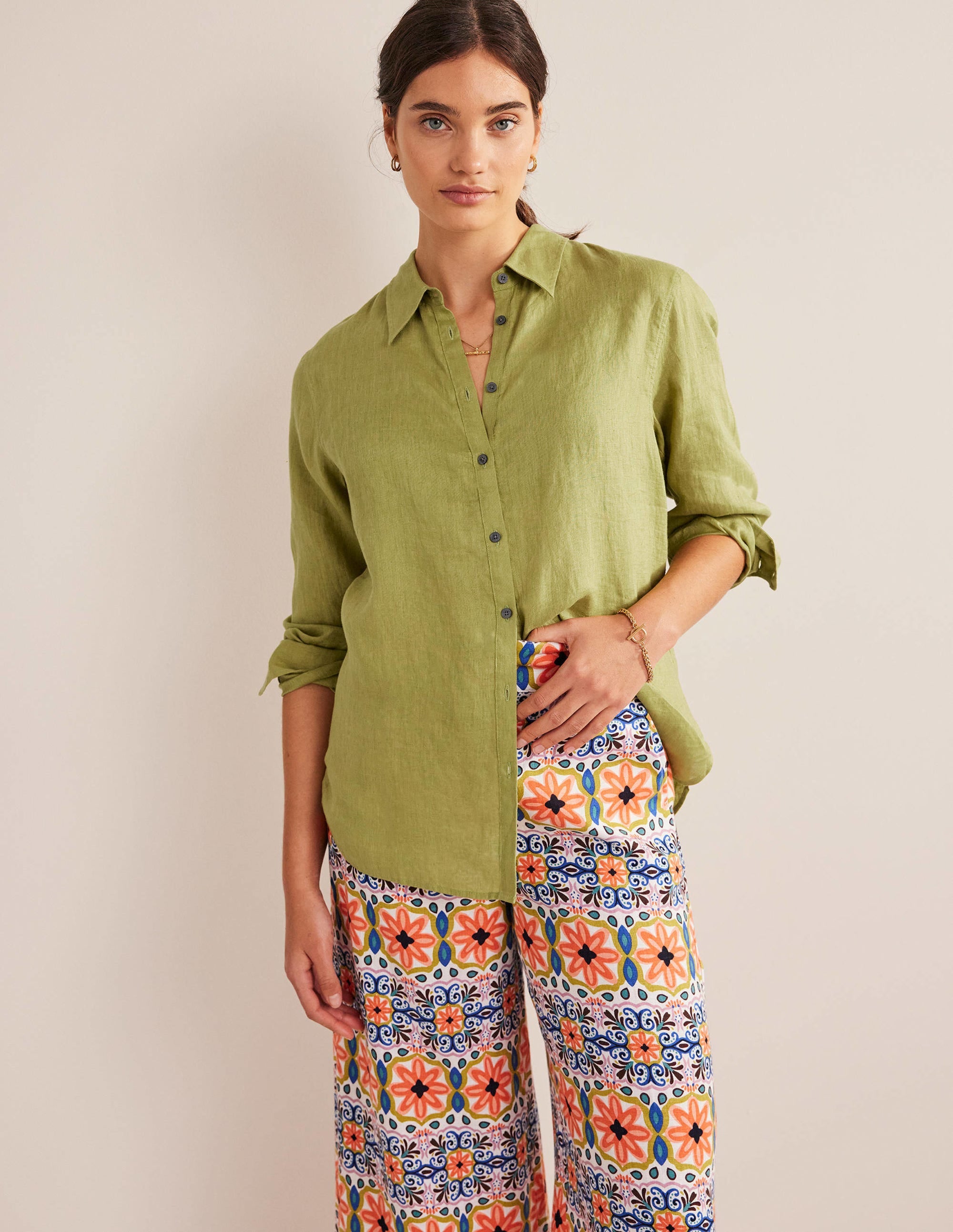  New Linen Shirt-Golden Lime、mySite、ashleygrahame