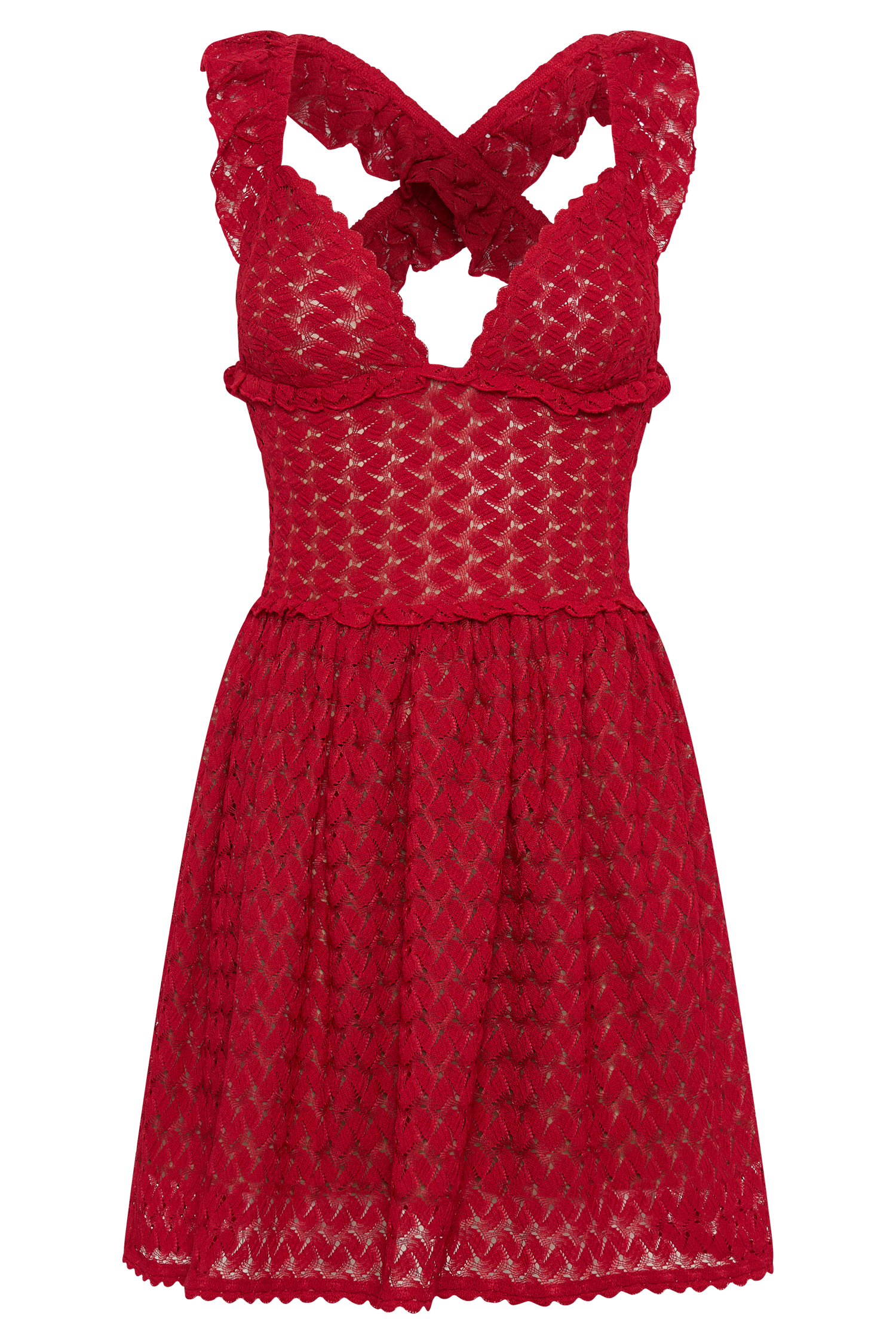 Ezra Lace Mini Dress - Deep Red、mySite、solidvoid