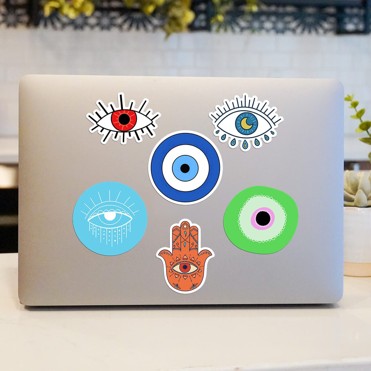  Evil Eye Stickers 6 Pack - Protection, Courage, Intelligence、mySite、ghnorth