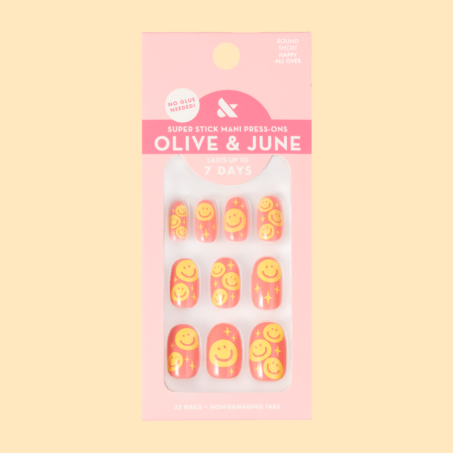 Happy All Over | Short | Round - Tab Press-On、mySite、solidvoid