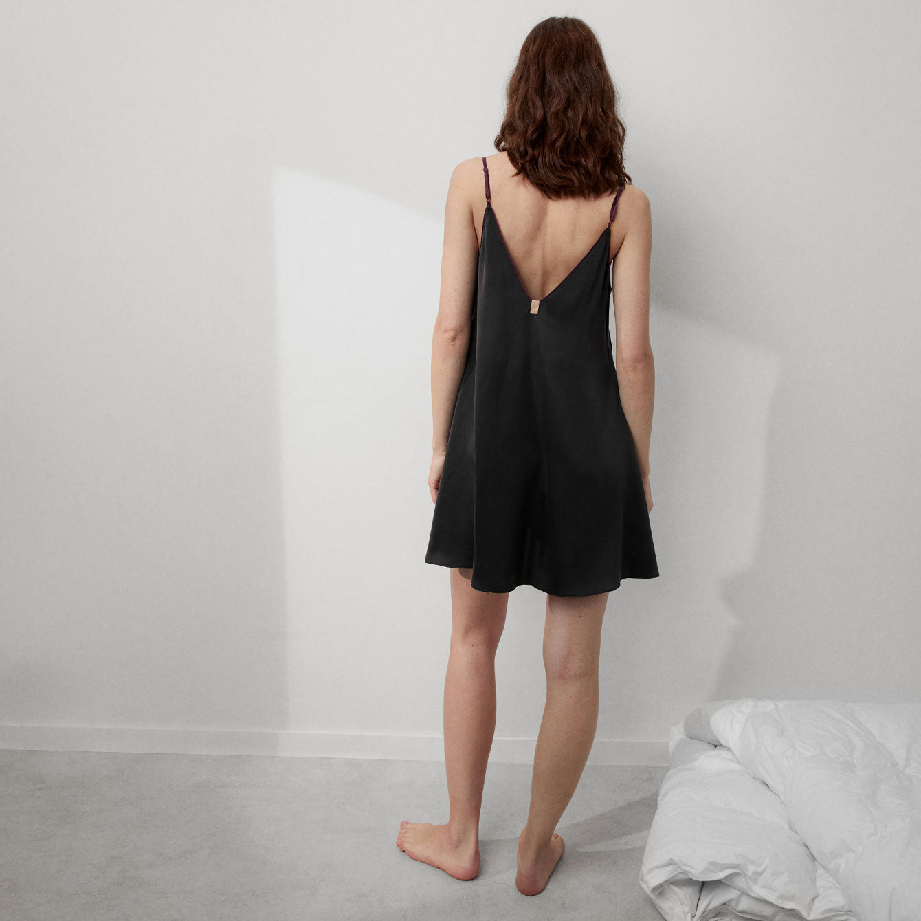 Washable Silk Button Front Mini Dress、mySite、bengalsvssteelers