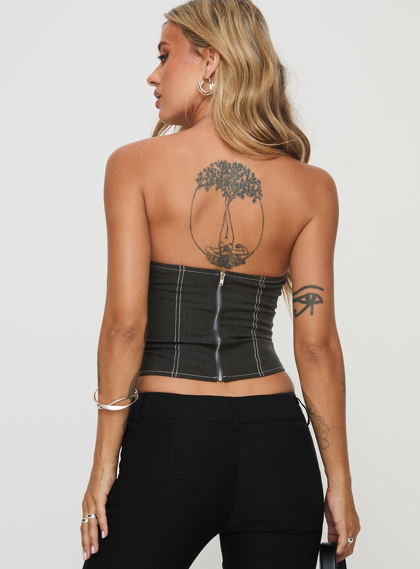 Vacke Strapless Top Grey、mySite、solidvoid