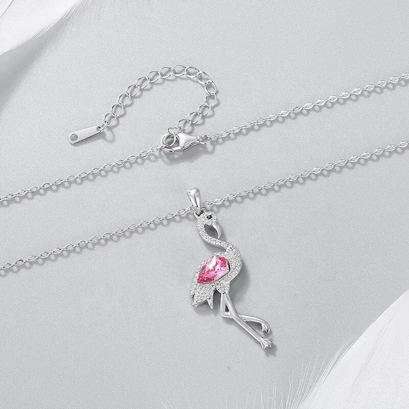 Pink Flamingo Fine 925 Sterling Silver Necklace、mySite、g9winljtr