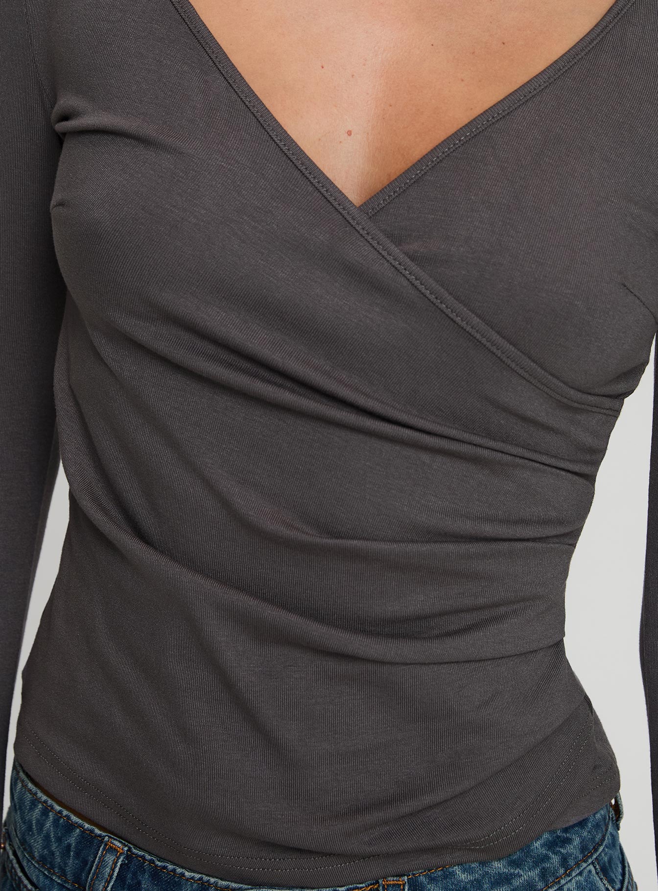 Fosca Long Sleeve Top Grey、mySite、solidvoid