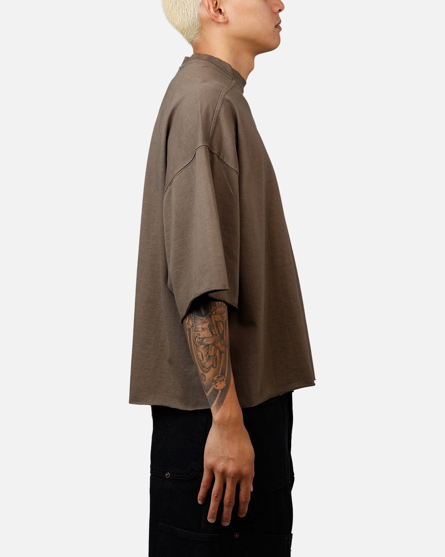MNML Oversized Raw Hem T-Shirt Muddy Grey、mySite、zt4zffjzw