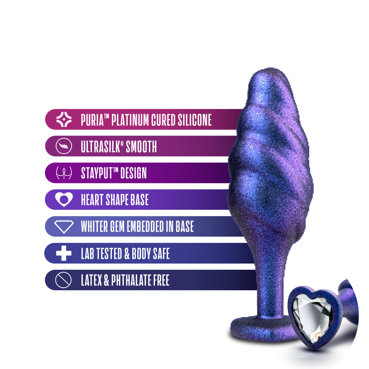 Anal Adventures Matrix By Blush® | Bumped Bling Sapphire 4.5-Inch Anal Plug、mySite、bottomscart
