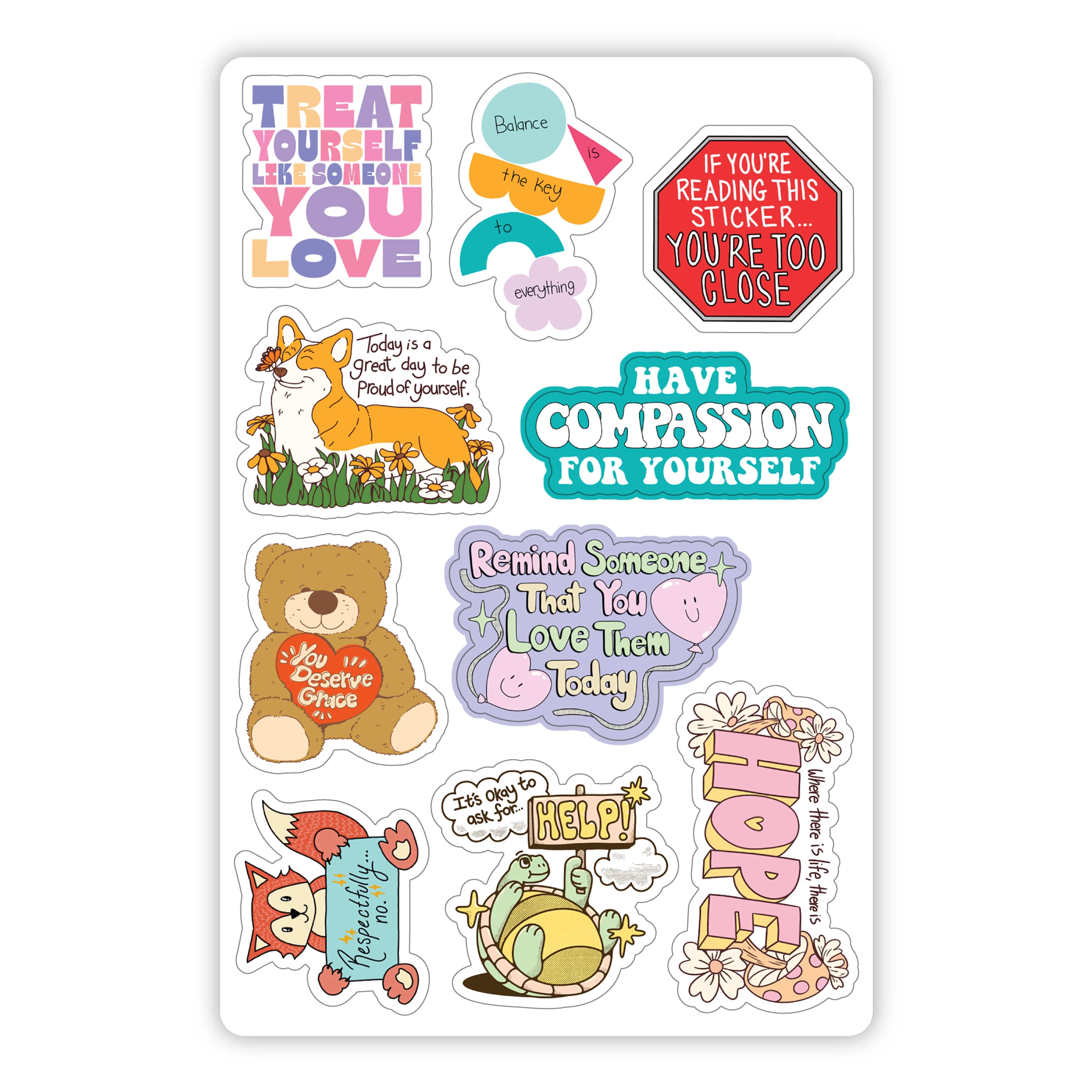  Uplifting & Positive Mini Sticker Sheet、mySite、ghnorth