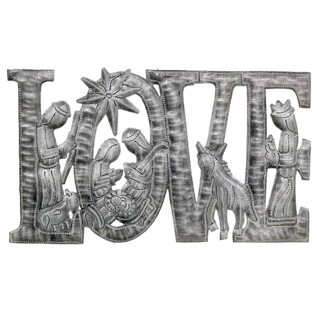 LOVE Metal Art with Nativity Scene (9 x 14) - Croix des Bouquets (H)、mySite、g9winljtr