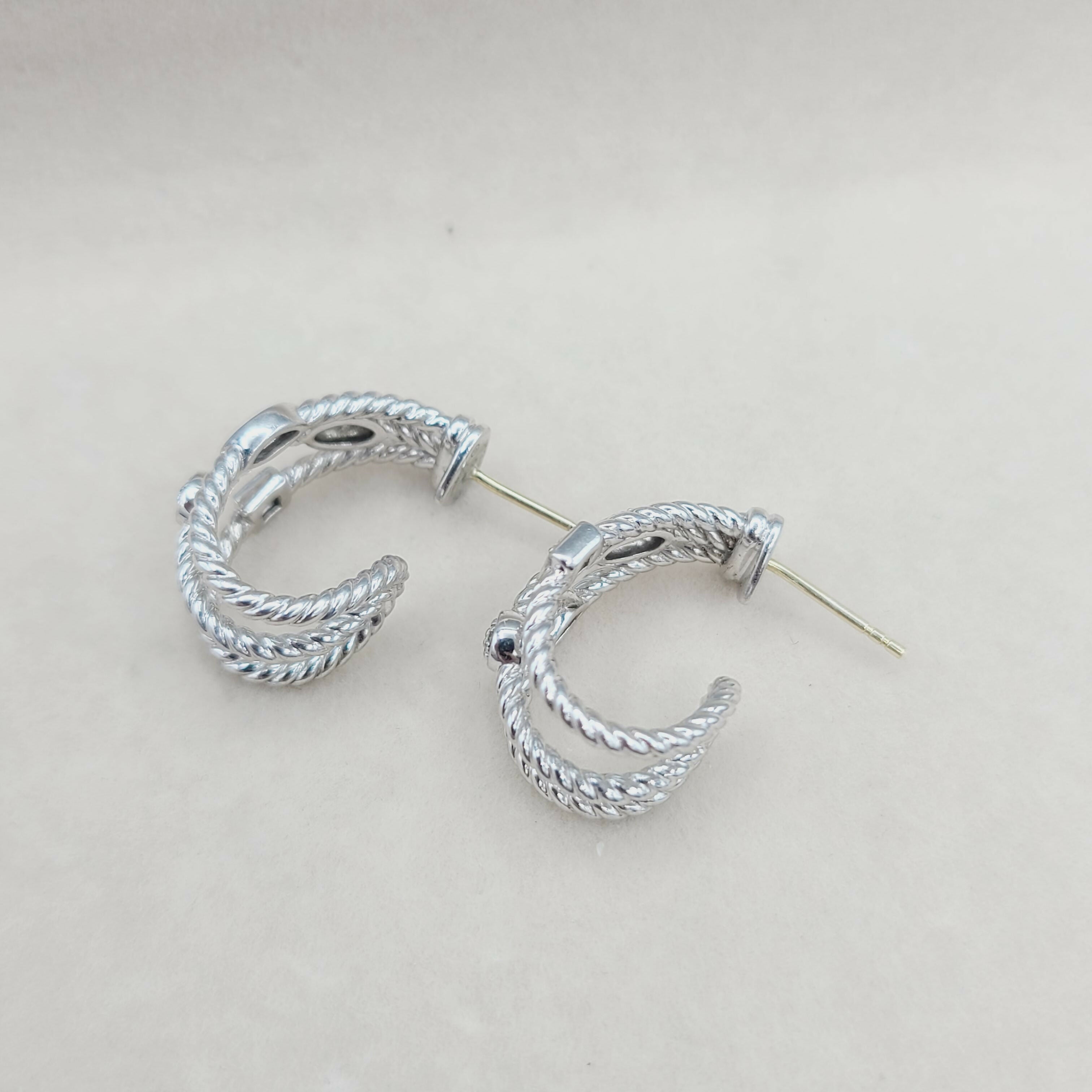 David Yurman Confetti Earrings Three Row with Diamonds、mySite、hinf8tx79