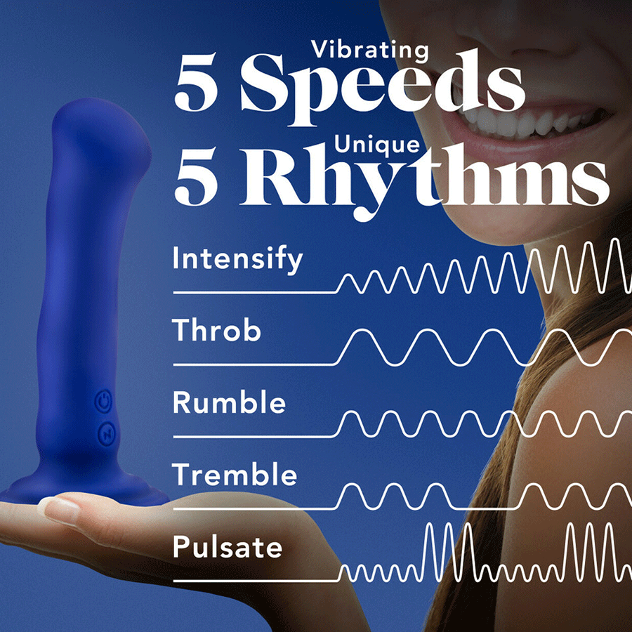 Impressions N2 Blue Vibrating Silicone Anal Dildo with Suction Cup by Blush Novelties、mySite、bottomscart