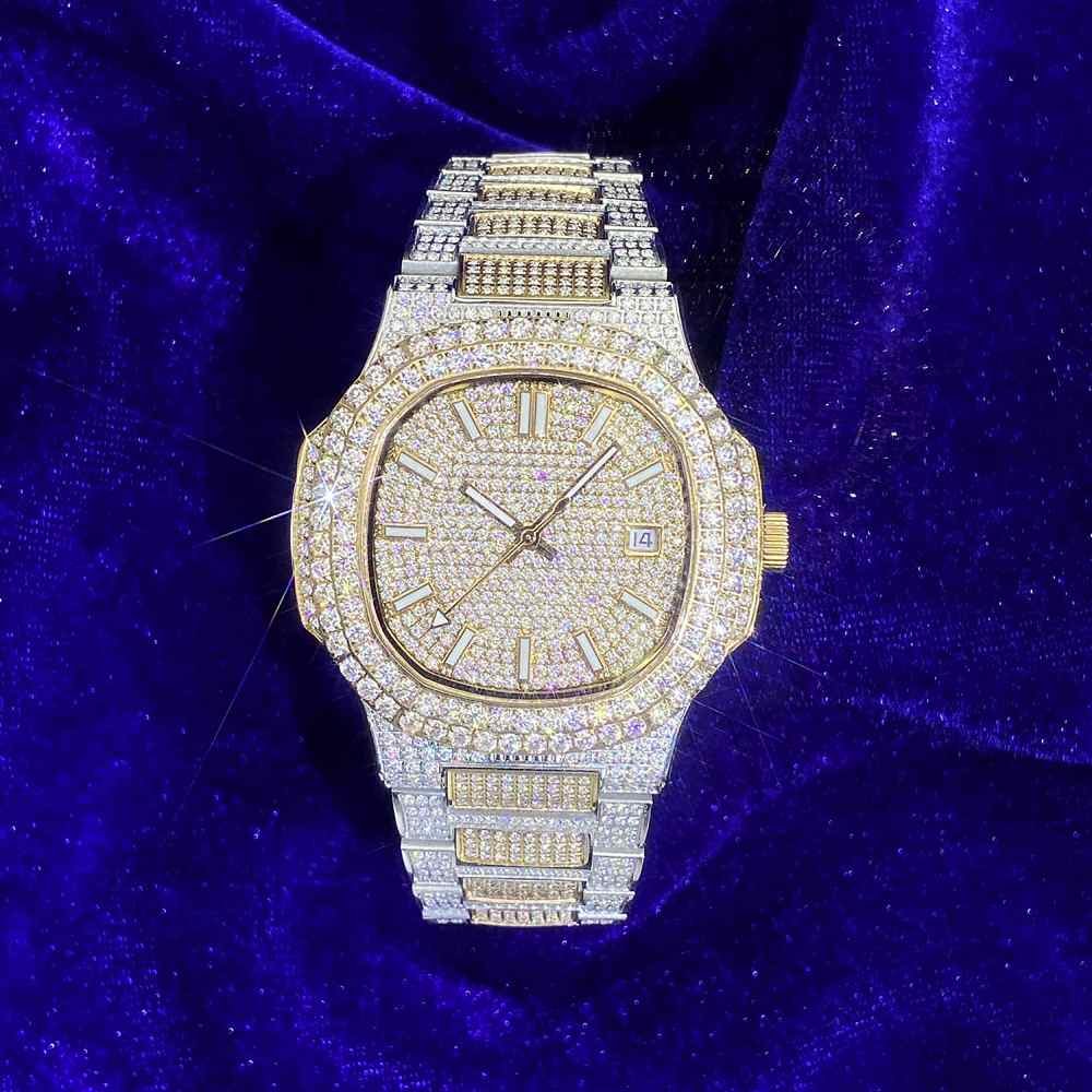 Circle Face Moissanite Watch 14K Yellow Gold、mySite、hinf8tx79