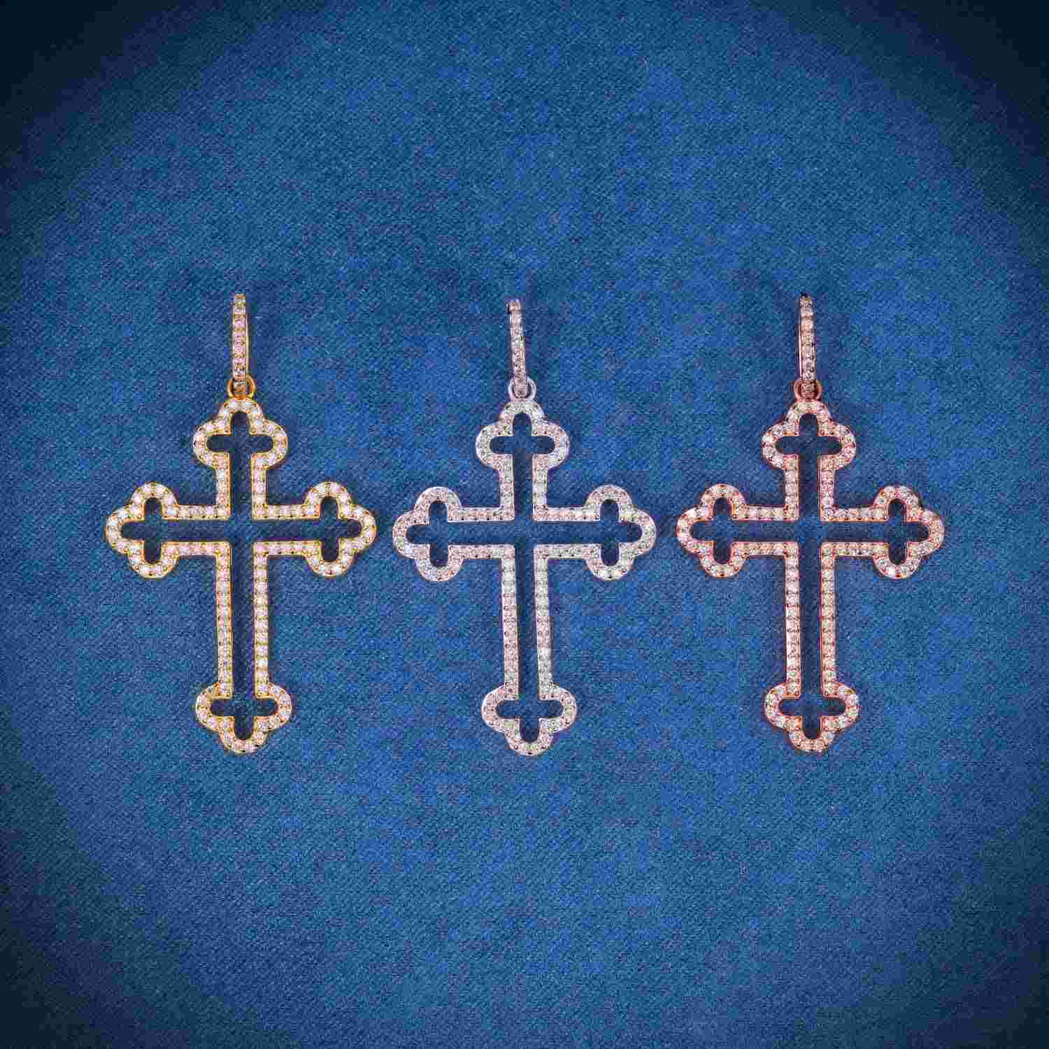Moissanite Hollow Byzantine Cross 14K Gold、mySite、hinf8tx79