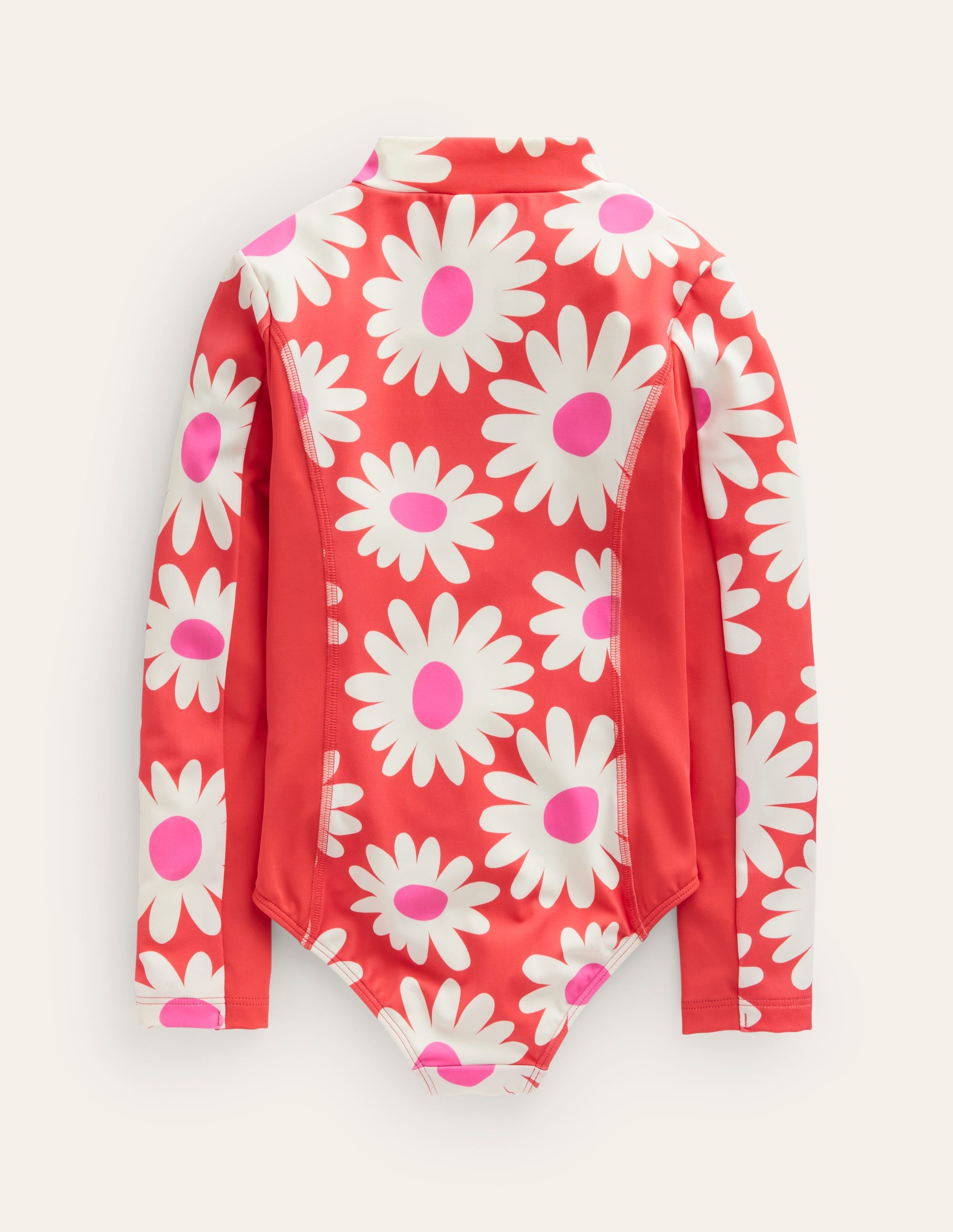  Long-sleeved Swimsuit-Cayenne Red Daisy、mySite、ashleygrahame