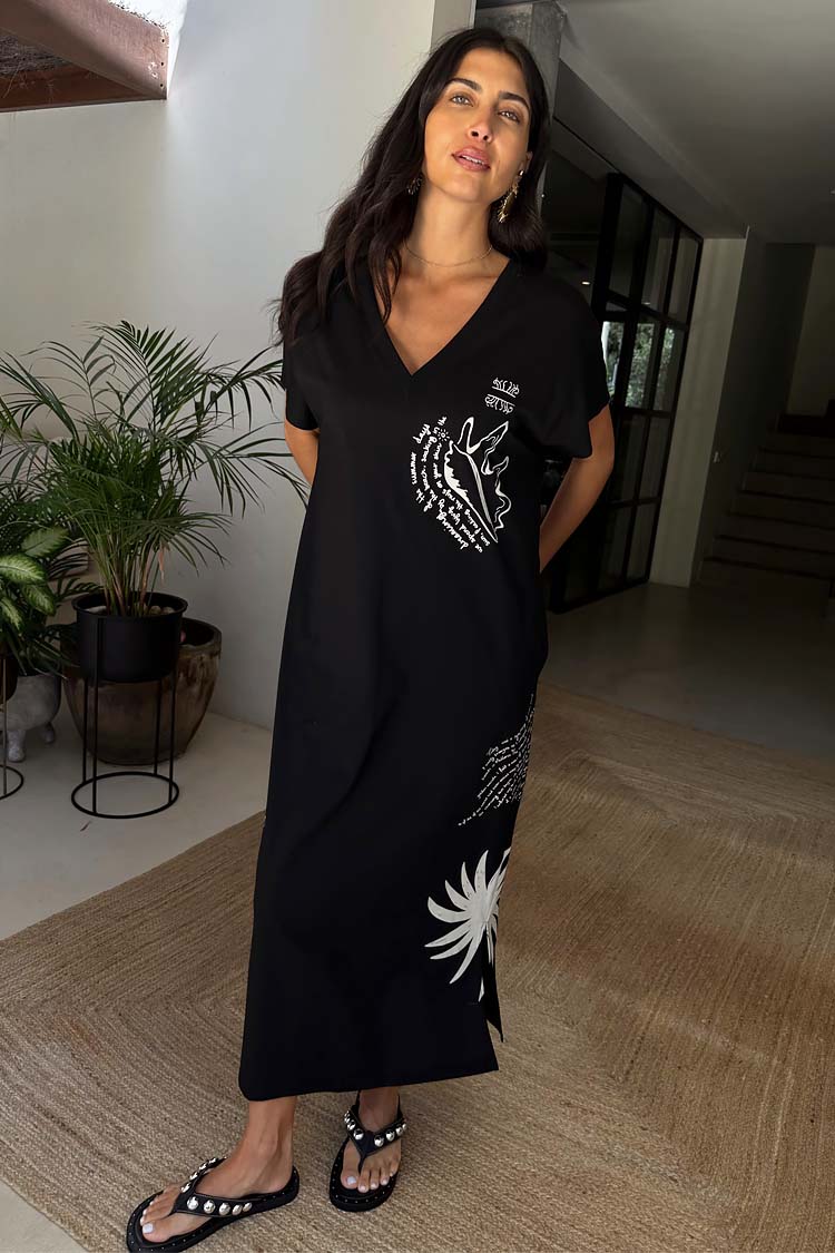 Black Palma T Shirt Dress、mySite、solidvoid