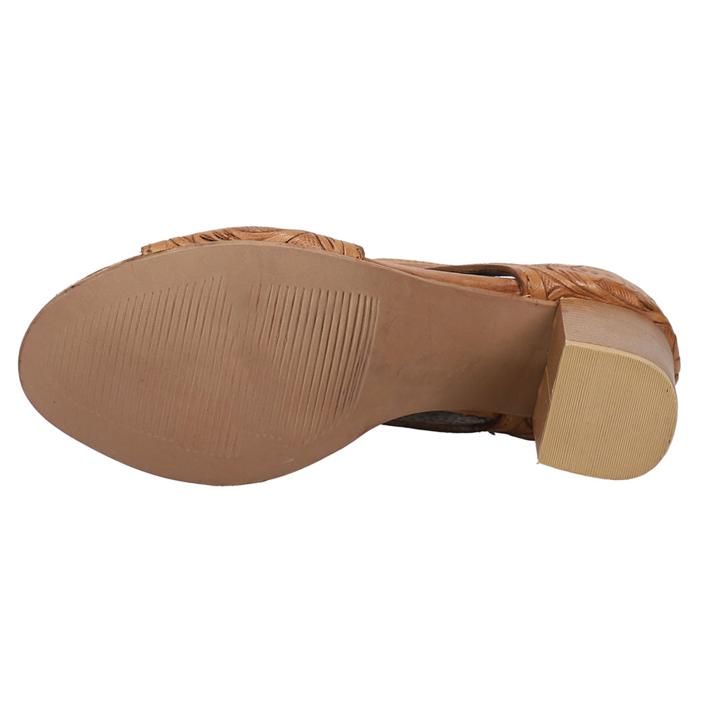 Mika Floral Embossed Peep Toe Zippered Shootie Pumps、mySite、gtrtttuynbv