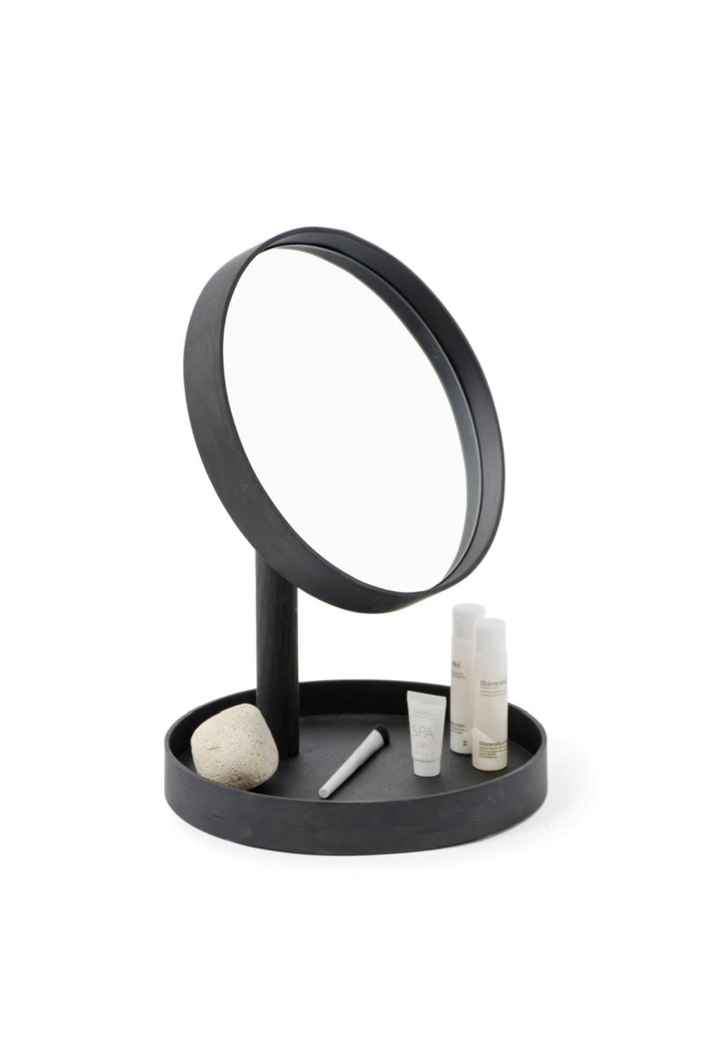 Oak Magnifying Vanity Mirror with Storage Tray | Wireworks Look、mySite、neckold