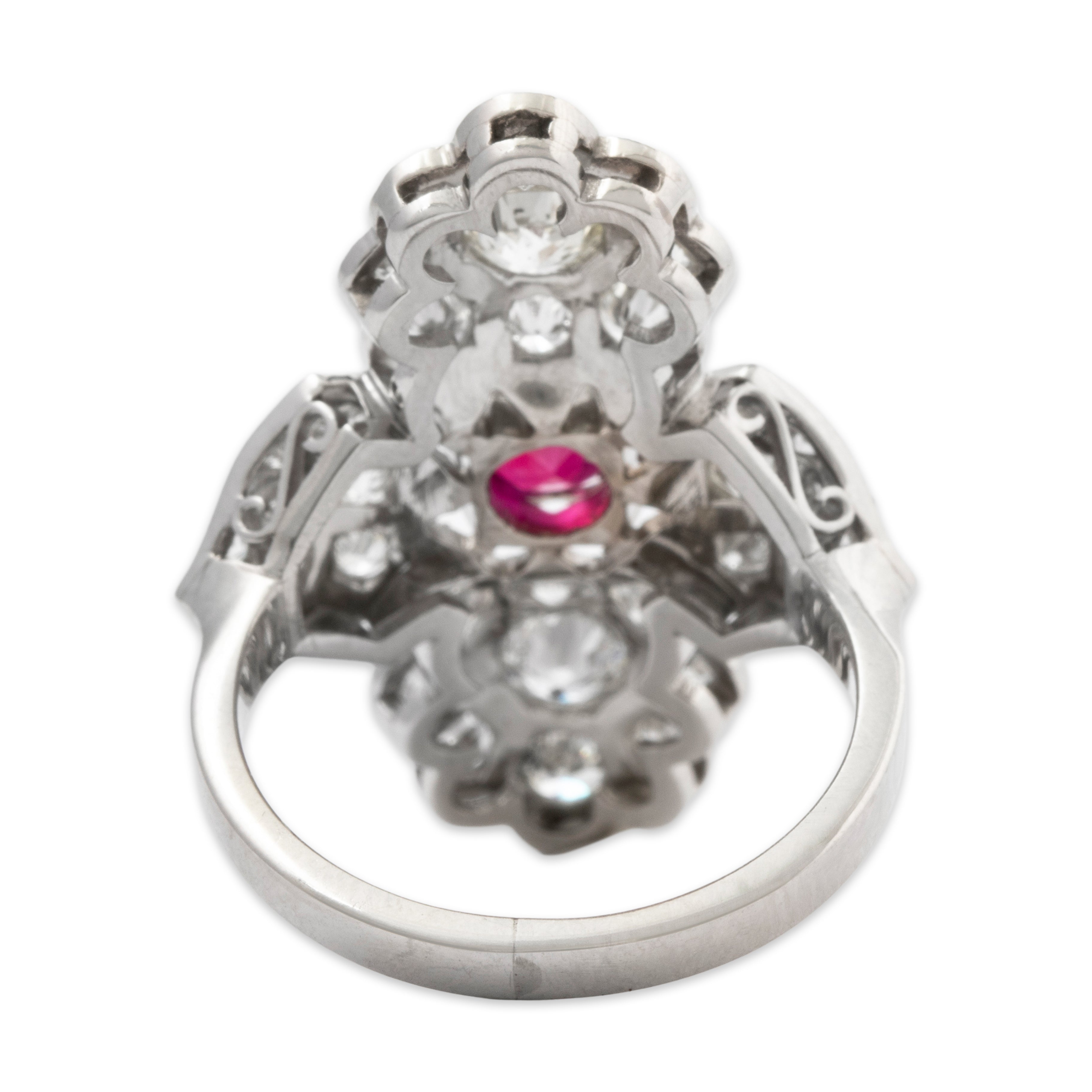 Vintage Extraordinary Platinum 1.69ct Burma Ruby 2cttw Old Mine Diamond Ring、mySite、hinf8tx79