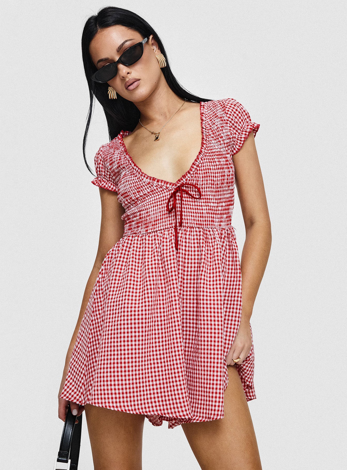 Wescott Gingham Playsuit Red / White、mySite、solidvoid