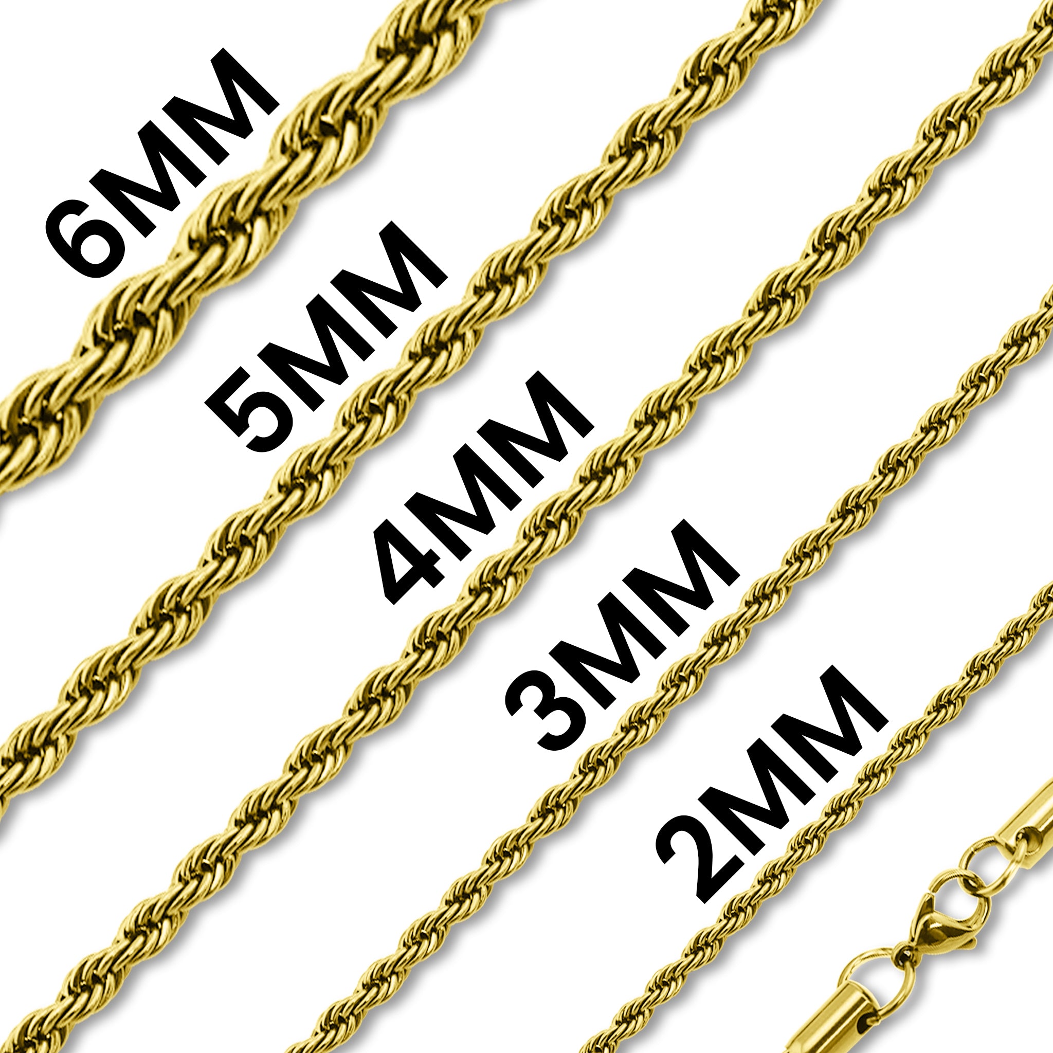 18K Gold PVD Stainless Steel Rope Chain Necklace / CHN9702、mySite、dreamappss
