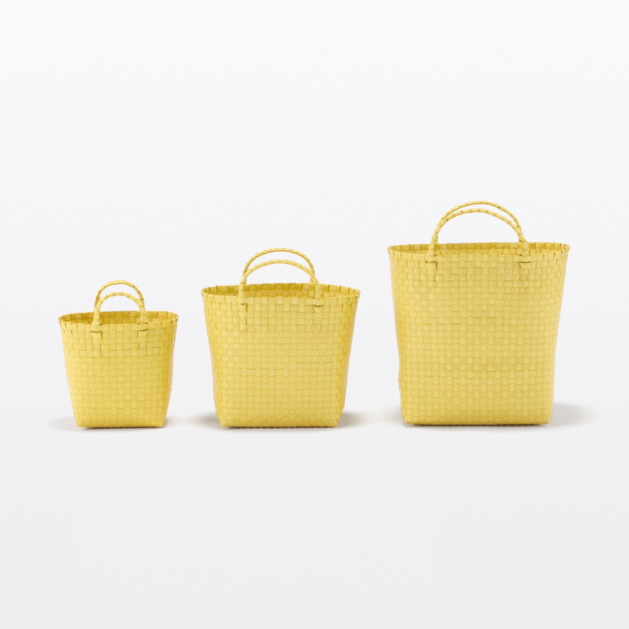  Recycled Polypropylene Strap Weave Basket - Yellow - Large (dia. 15.7 x H12.6)、mySite、sugarbowlscore