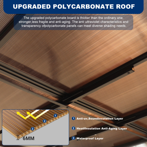 10' x 10' Outdoor Pergola Gazebo,Wall-Mounted Lean to Metal Awning Gazebo with Roof,Large Heavy Duty for Patio,Decks,Backyard、、eastwooduniform