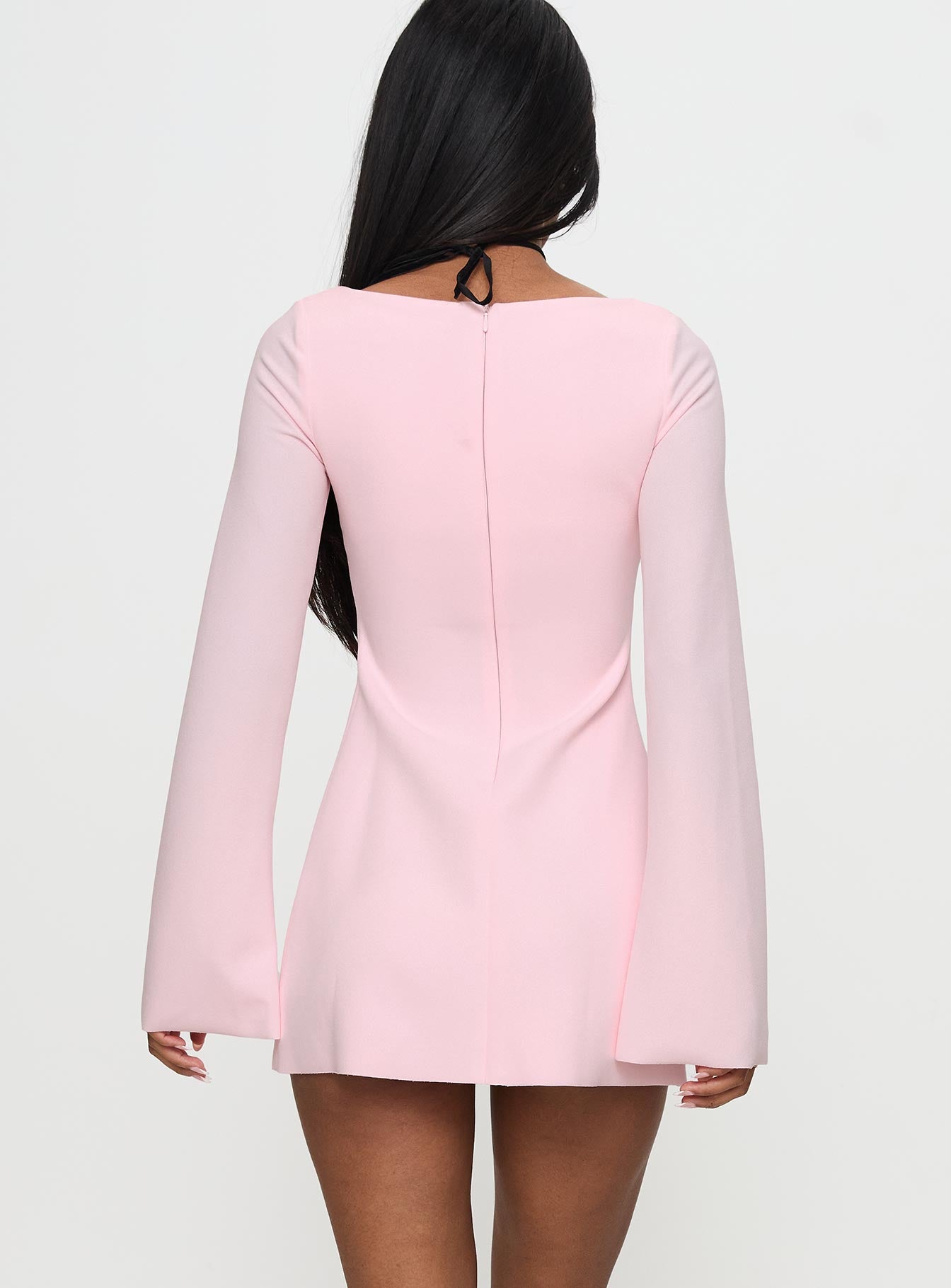 Bombshell Long Sleeve Mini Dress Pink、mySite、solidvoid