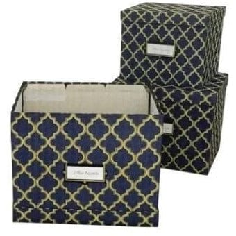 Heavy Duty Office Storage Boxes with Lids-Set of 3 Upcycled Cloth Scrap Boxes、mySite、g9winljtr
