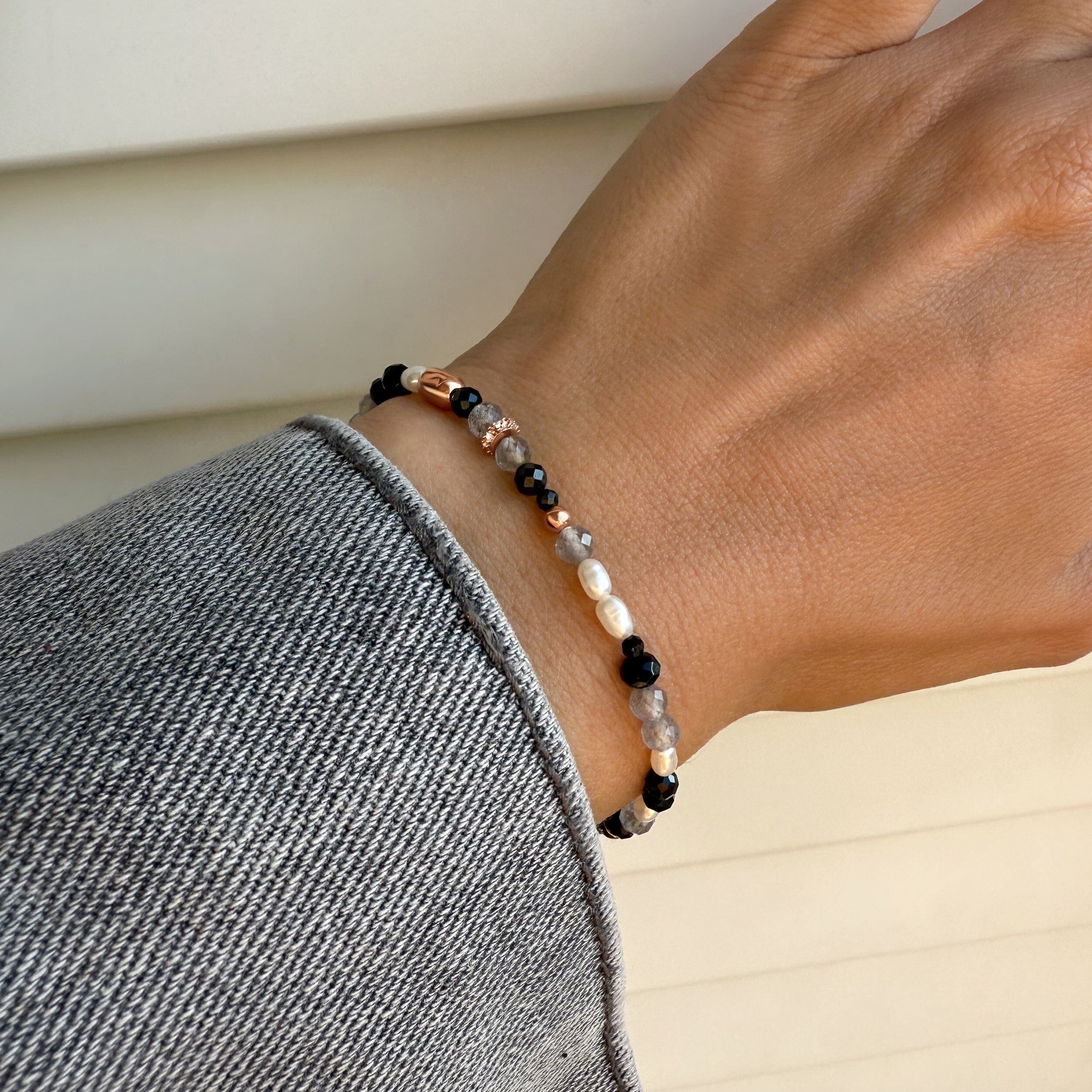 Labradorite Black Obsidian Beads Bracelet - Soft Armor、mySite、hinf8tx79