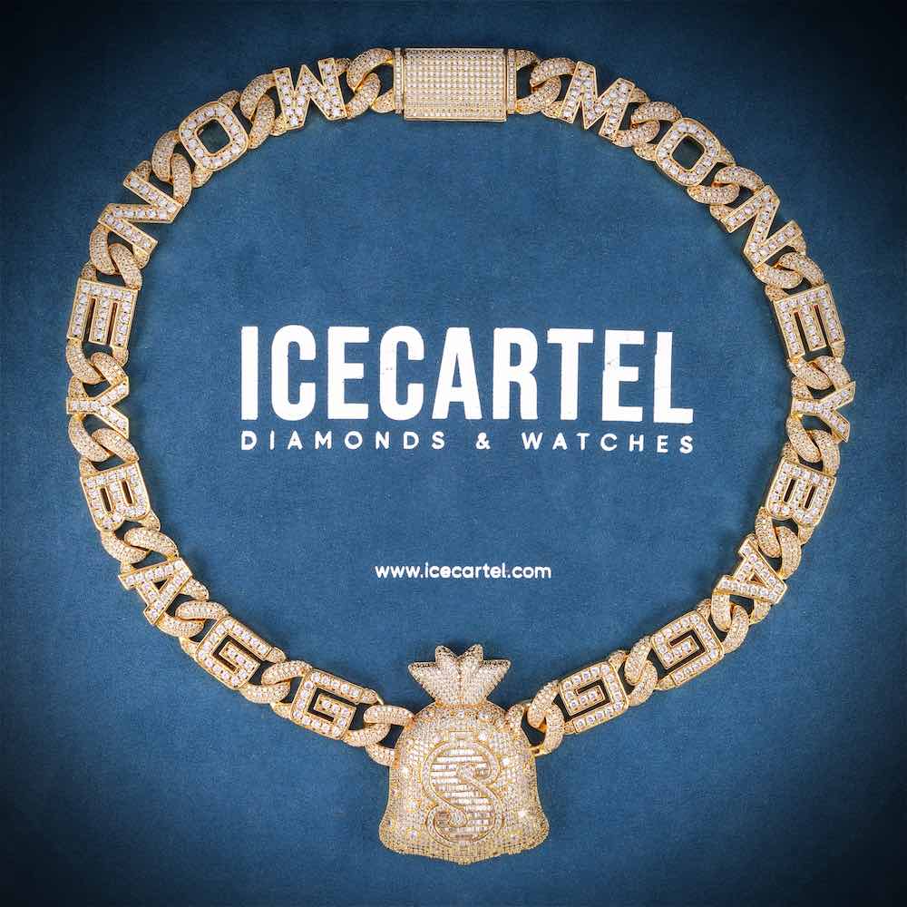 Custom Moneybag Chain Pendant 14K Gold | 12MM、mySite、hinf8tx79