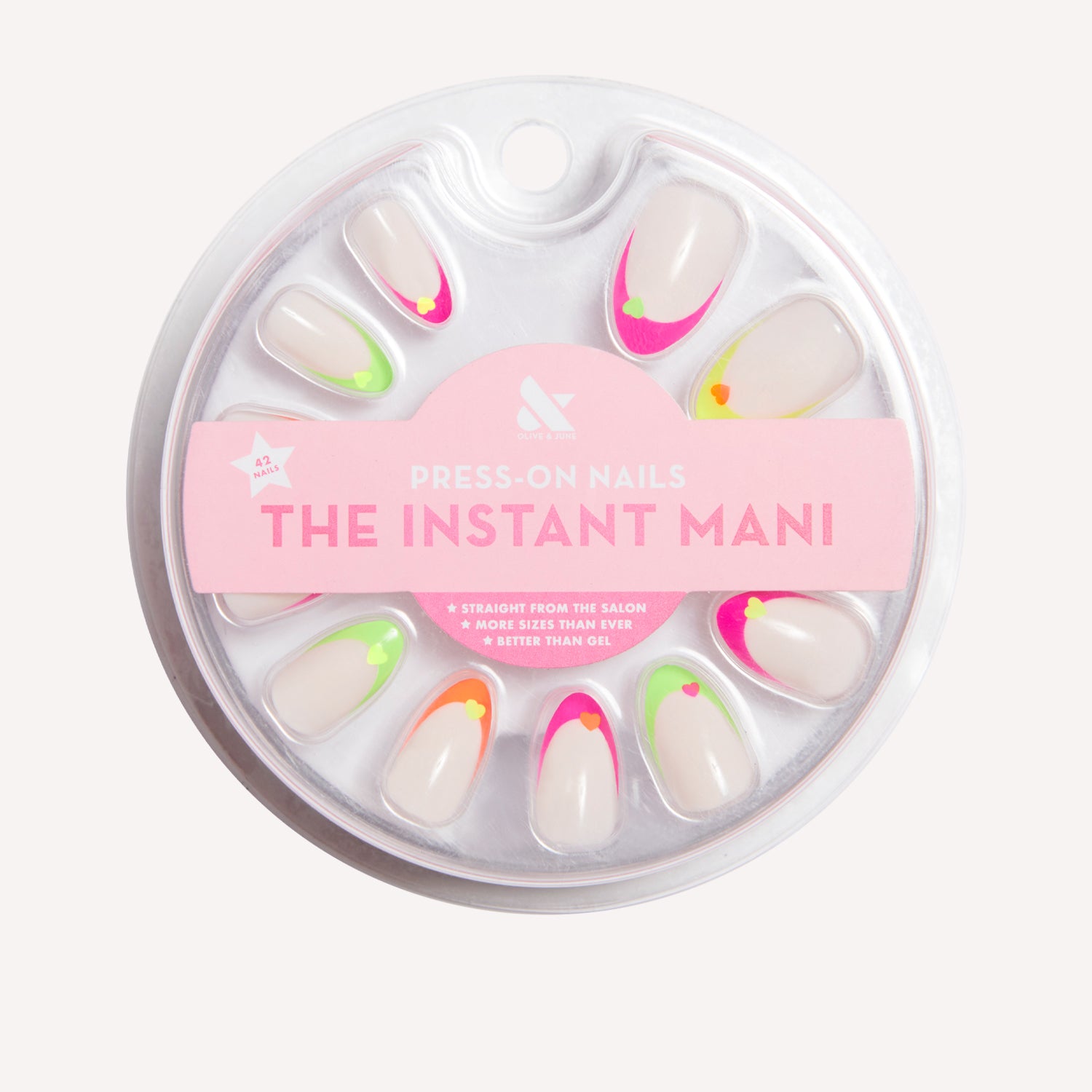 Neon Heart French | Almond | Medium、mySite、solidvoid