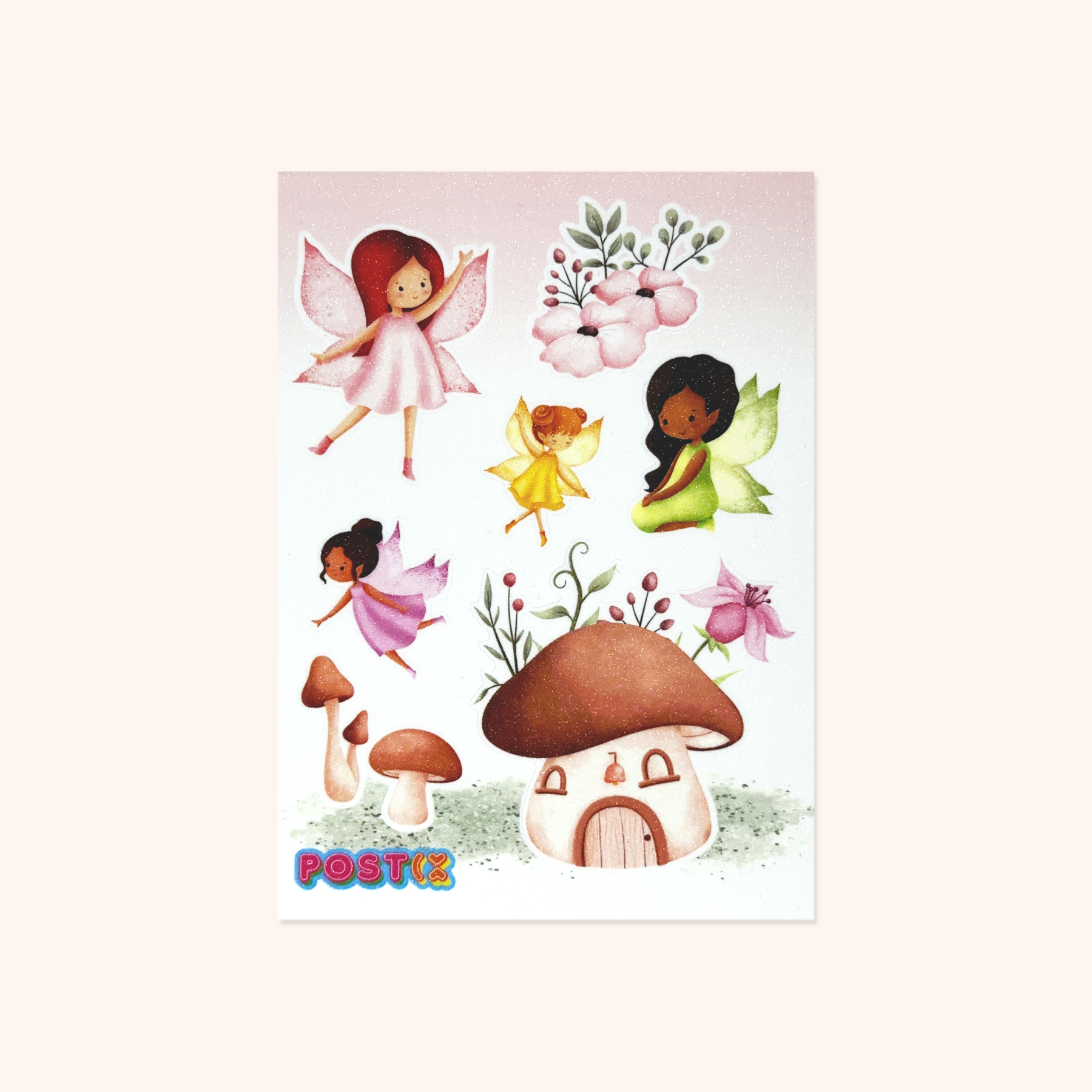  Enchanted Fairy Forest Mushroom Glitter Sticker Sheet、mySite、ghnorth