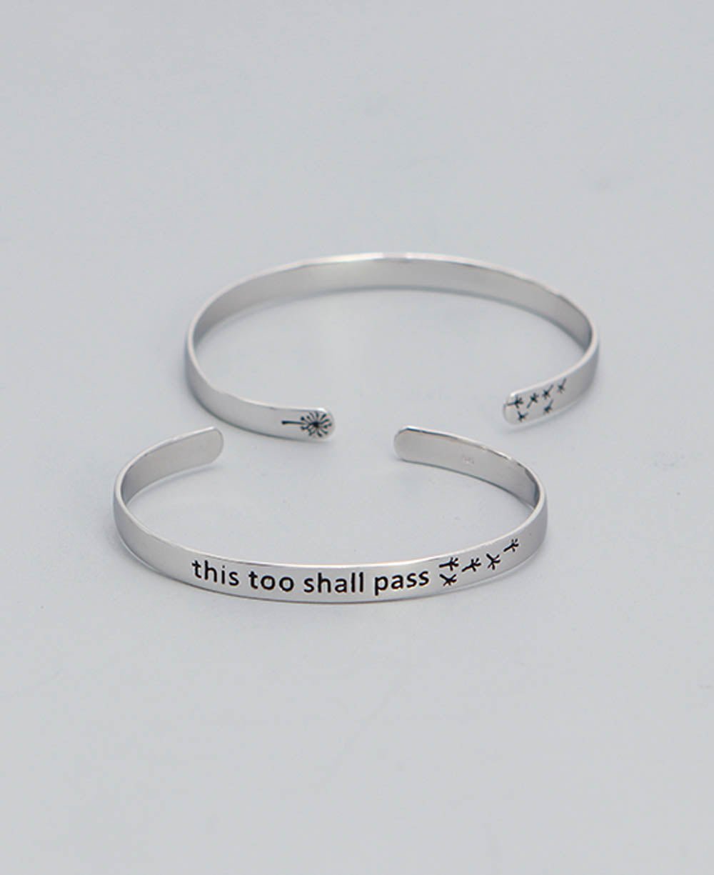 Sterling Silver This Too Shall Pass Mantra Bracelet、mySite、topwebapps