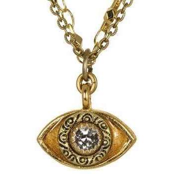 Michal Golan Crystal and Gold Evil Eye Charm Necklace、mySite、topwebapps