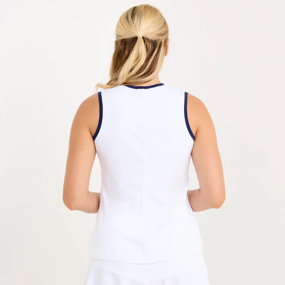 Sofibella Women's Indigo 25 High Low Tank - White/Navy