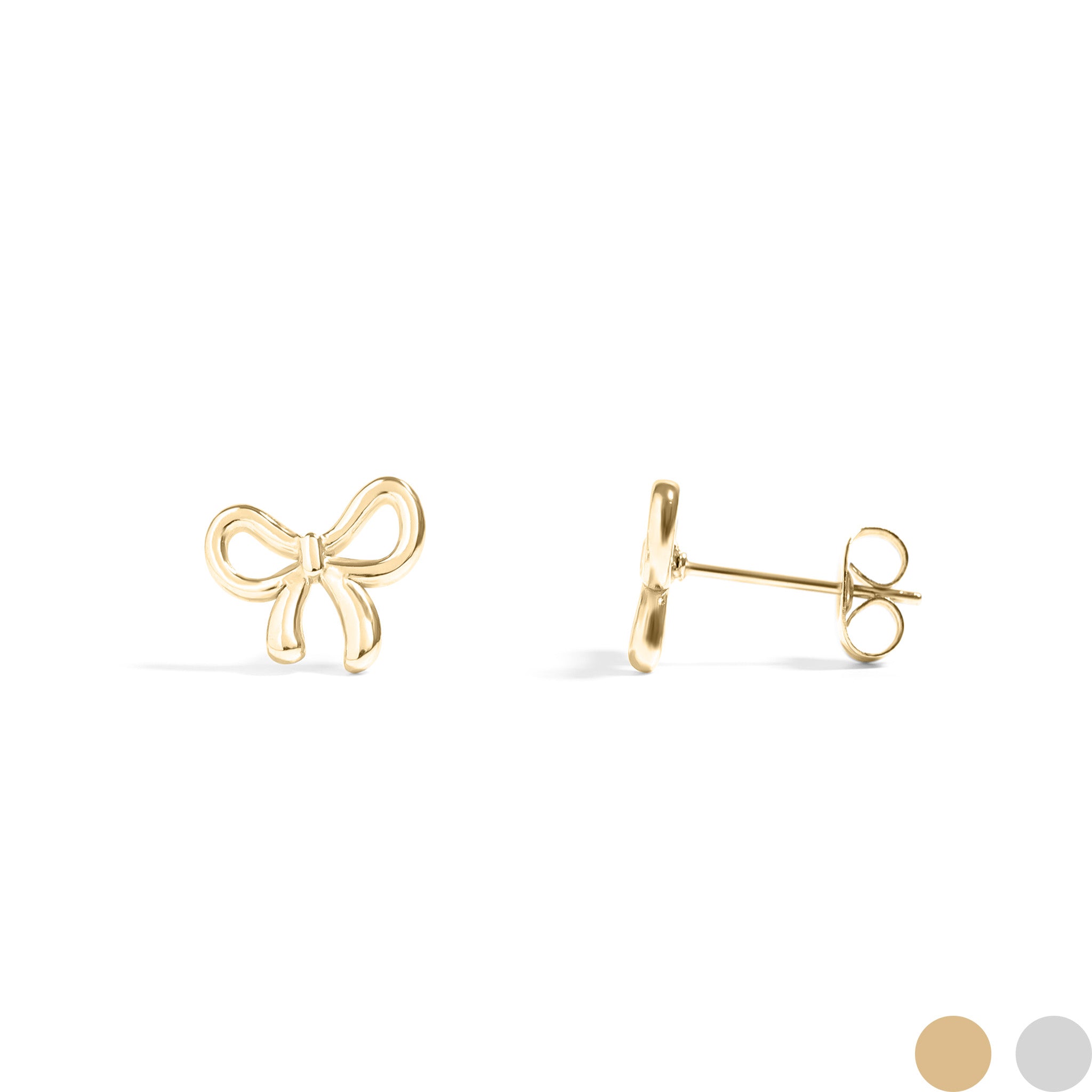 18K Gold PVD Stainless Steel Bow Stud Earrings / ERJ0057、mySite、dreamappss