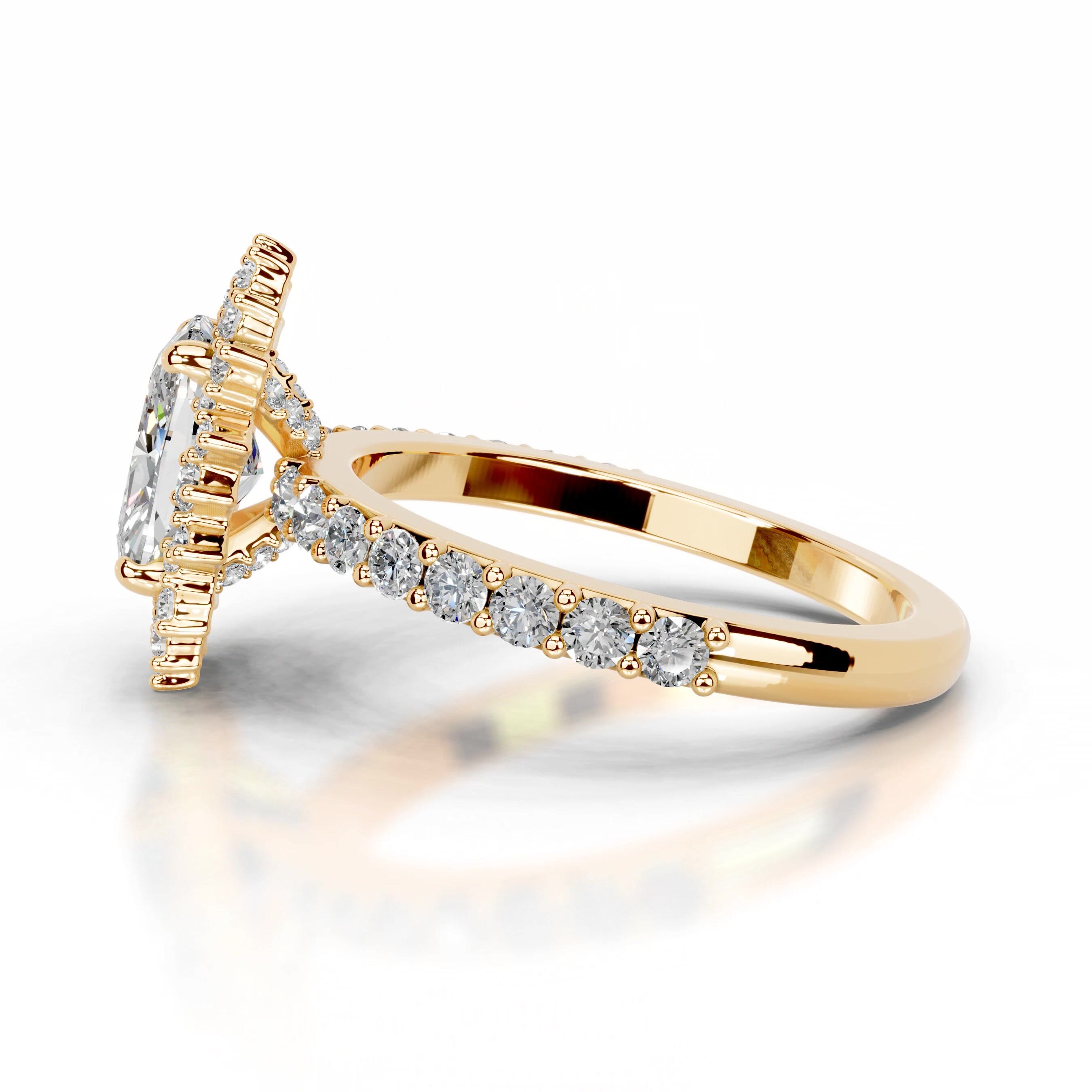 Bodil Moissanite & Diamond Ring - 18K Yellow Gold、mySite、hinf8tx79
