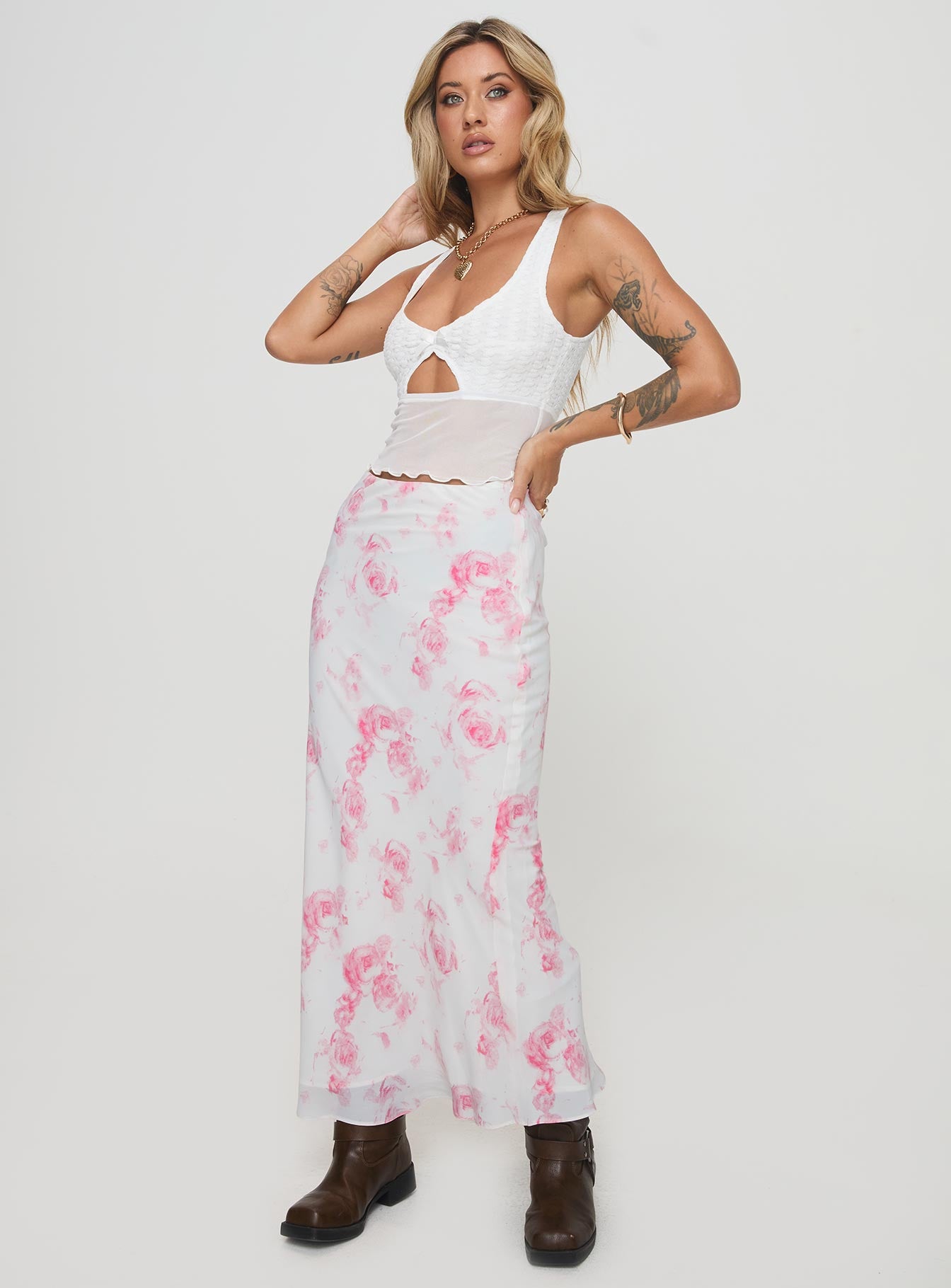 Agave Maxi Skirt Floral、mySite、solidvoid