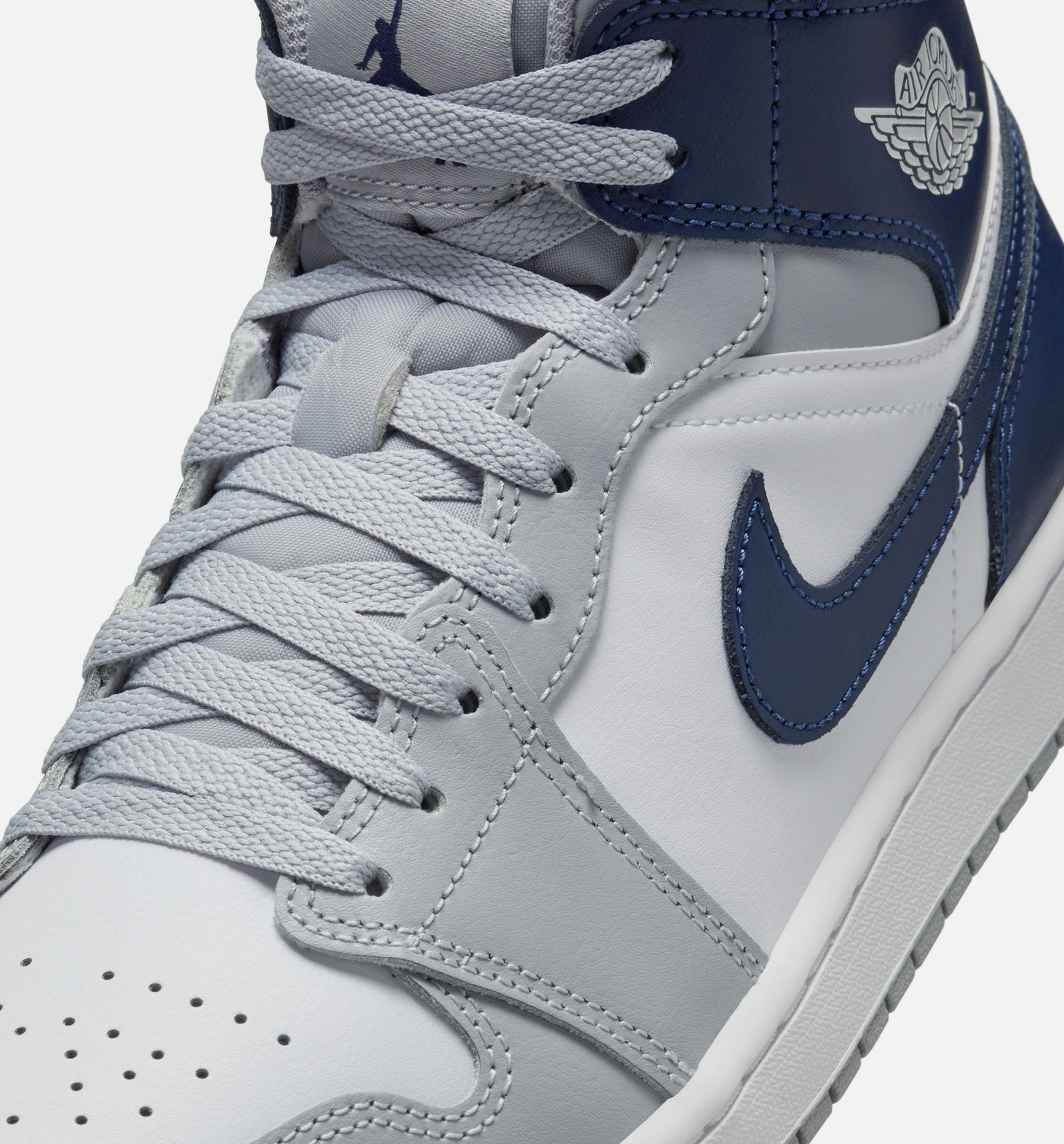 Air Jordan 1 Mid Mens Lifestyle Shoe - White/Wolf Grey/Midnight Navy、mySite、dreamappss