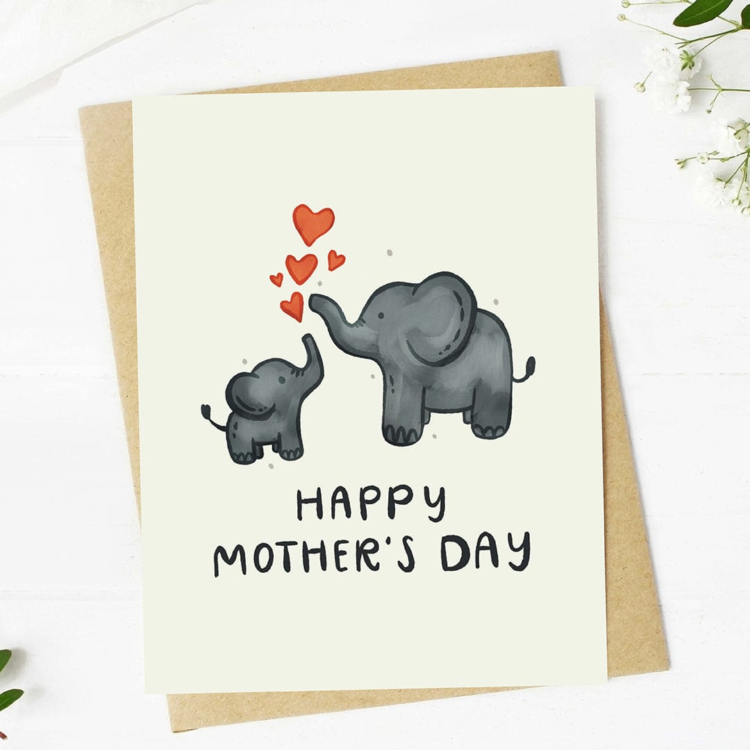  Happy Mother's Day Adorable Mom & Baby Elephant Card、mySite、elrpsem3k
