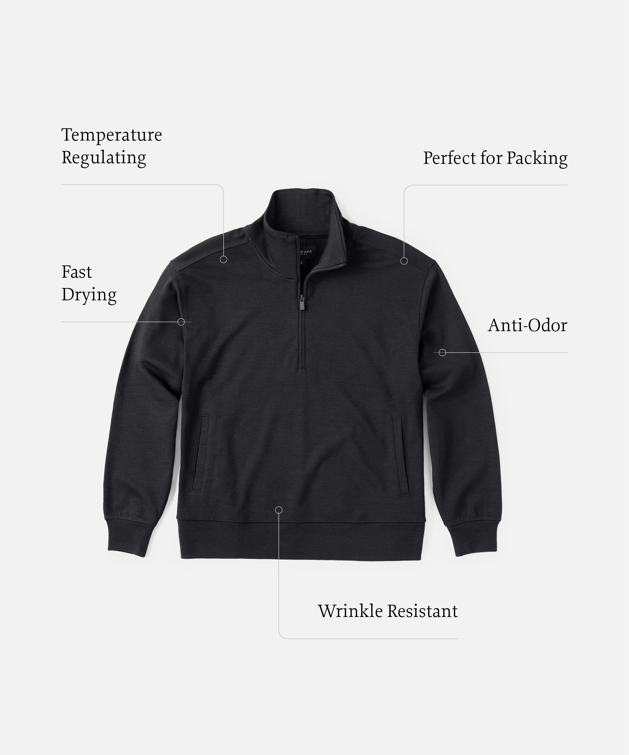 Women's Merino Transit Quarter Zip、mySite、noshort