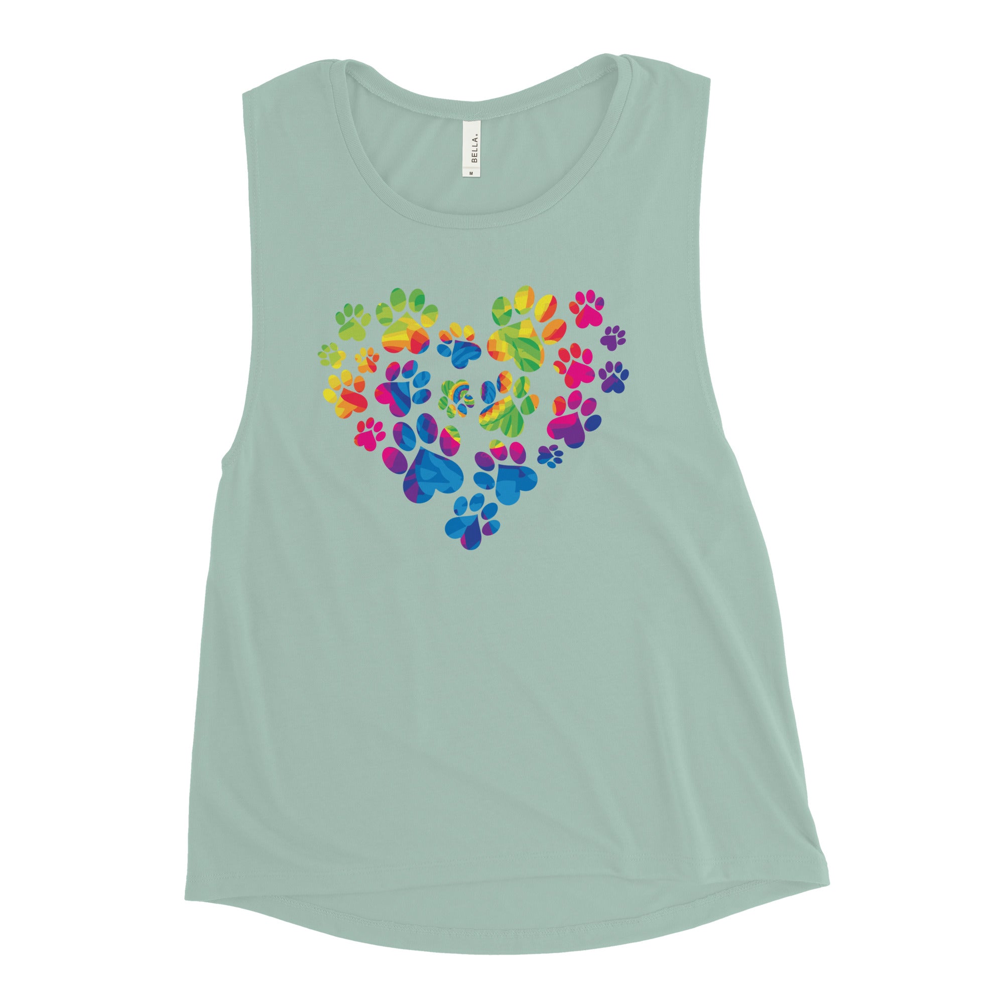 Anniversary Paw Print Love Ladies’ Athletic Tank、mySite、camillekostekn
