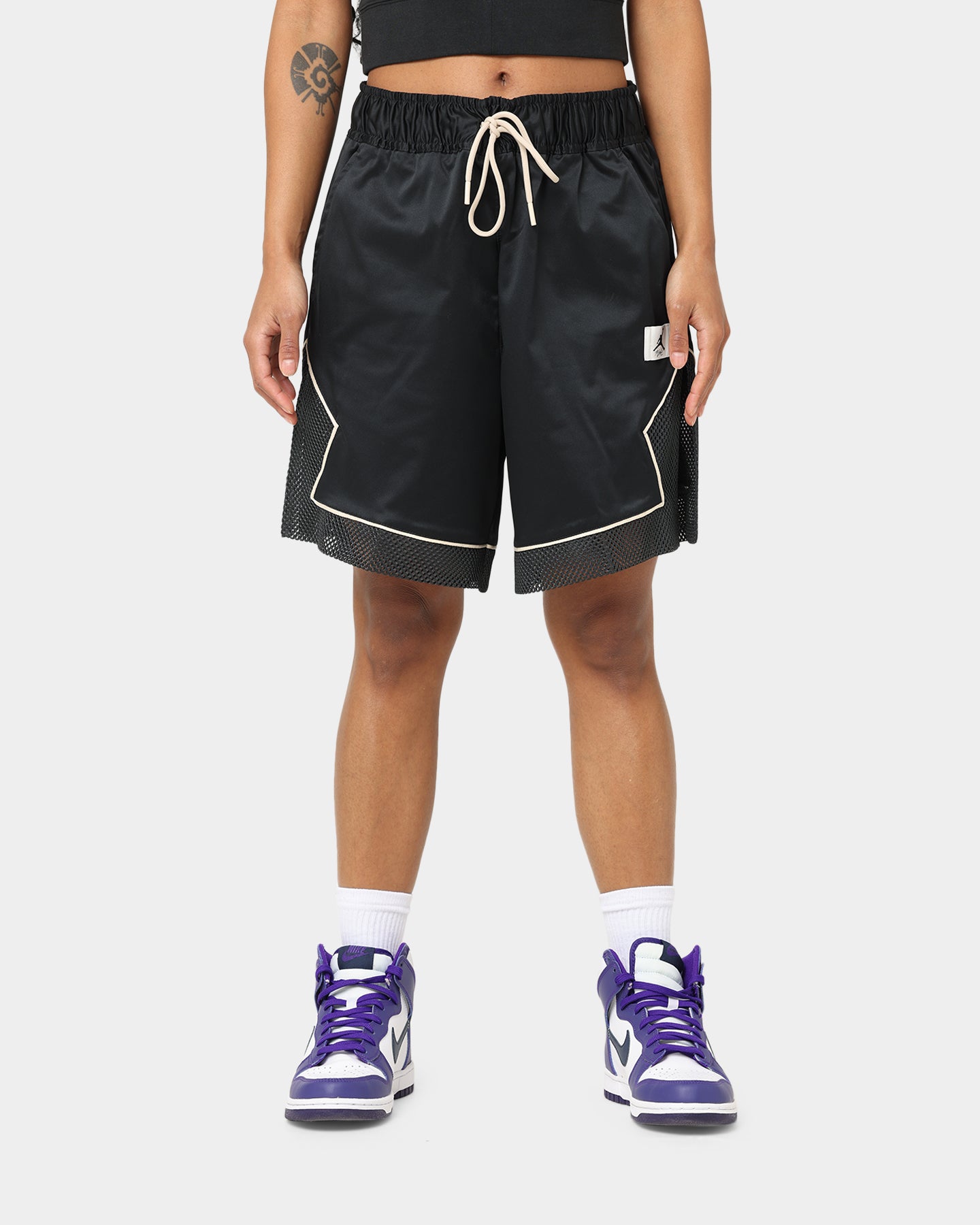 Jordan Women's Essential Diamond Shorts Black/Dark Smoke Grey/Sanddrift、mySite、zt4zffjzw