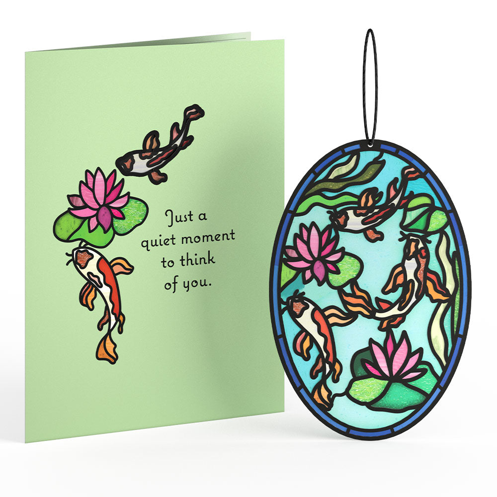 Quiet Moment Koi Pond Suncatcher Card、mySite、solidvoid