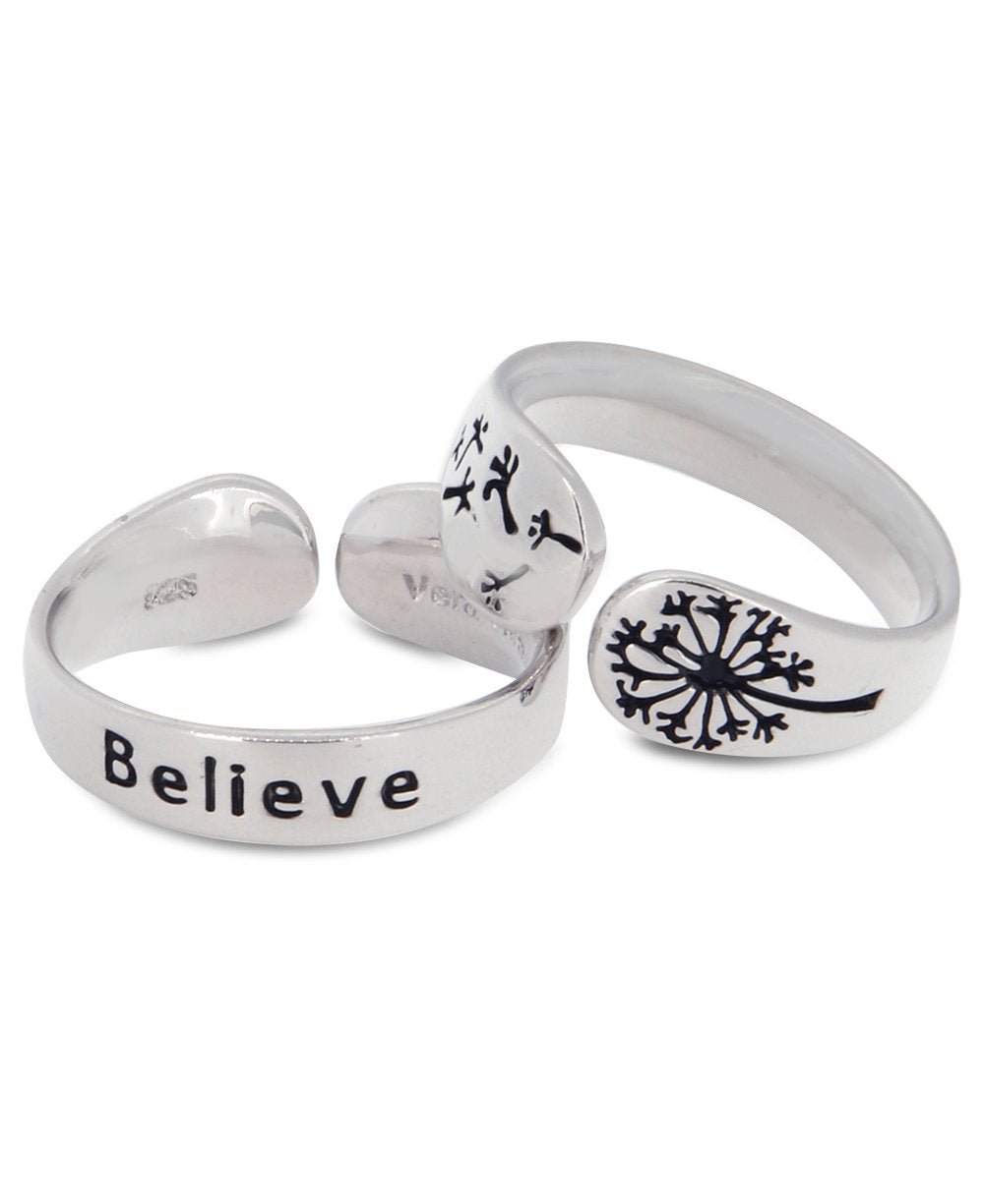Believe Sterling Adjustable Dandelion Ring、mySite、topwebapps