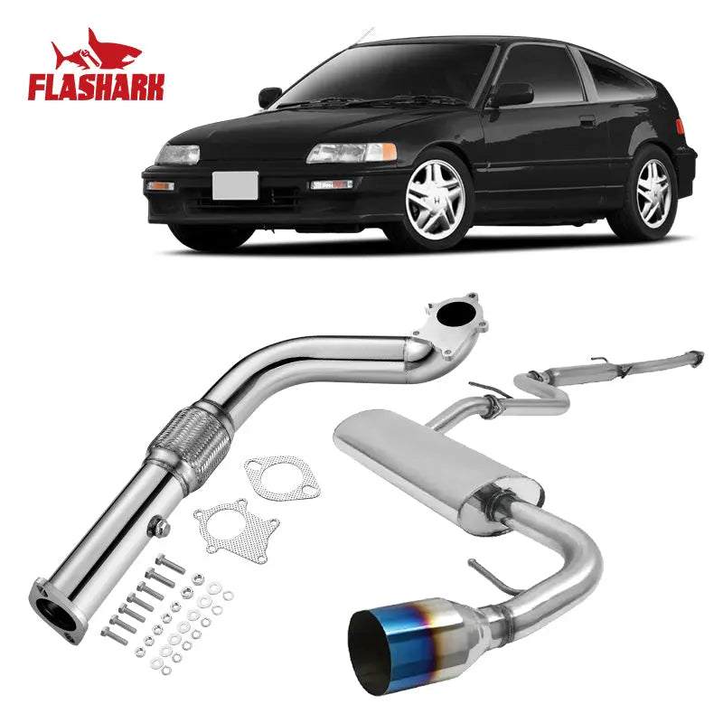 1990-1991 Honda CRX 1.5L Downpipe Exhaust 4.5 Burnt Muffler Tip Catback Exhaust、mySite、nflplayoffbracketp