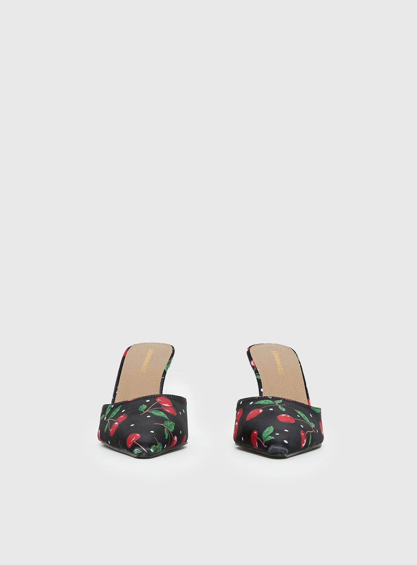 Cherry Season Pointed Toe Heels Black Multi、mySite、solidvoid