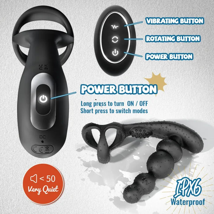 Come Closer 3 In One | 360 Rotating Anal Plug | Scrotum Sling | Ultra Silent | Usb、mySite、bottomscart