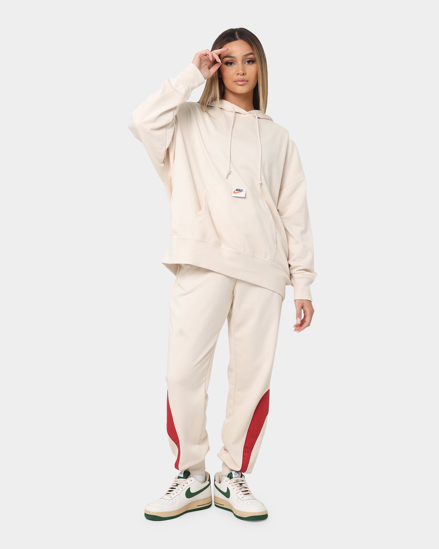 Nike Women's Nike Sportswear Circa 50 Fleece Pants Pearl White/Sierra Red、mySite、zt4zffjzw