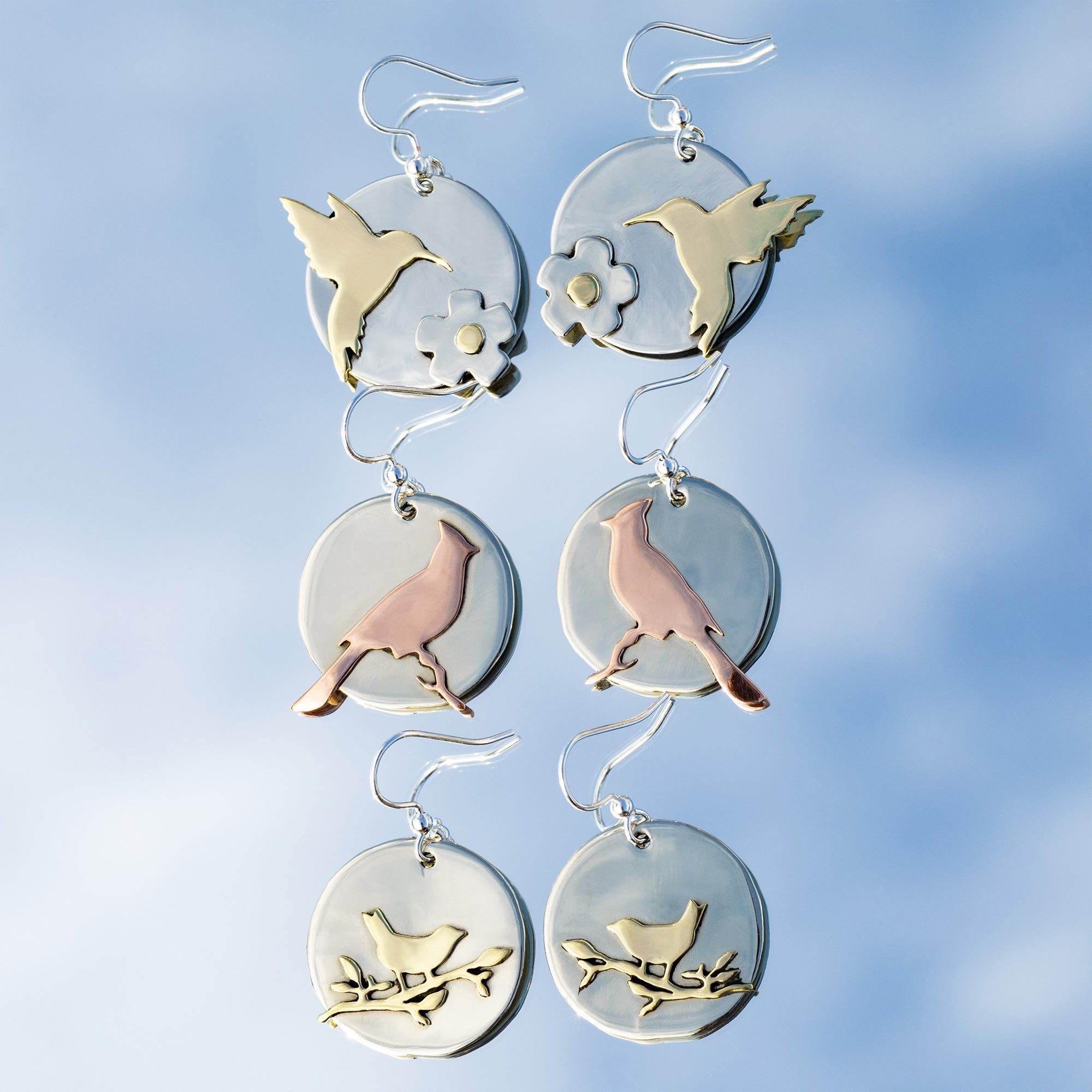 Love for Birds Mixed Metal Earrings、mySite、camillekostekn