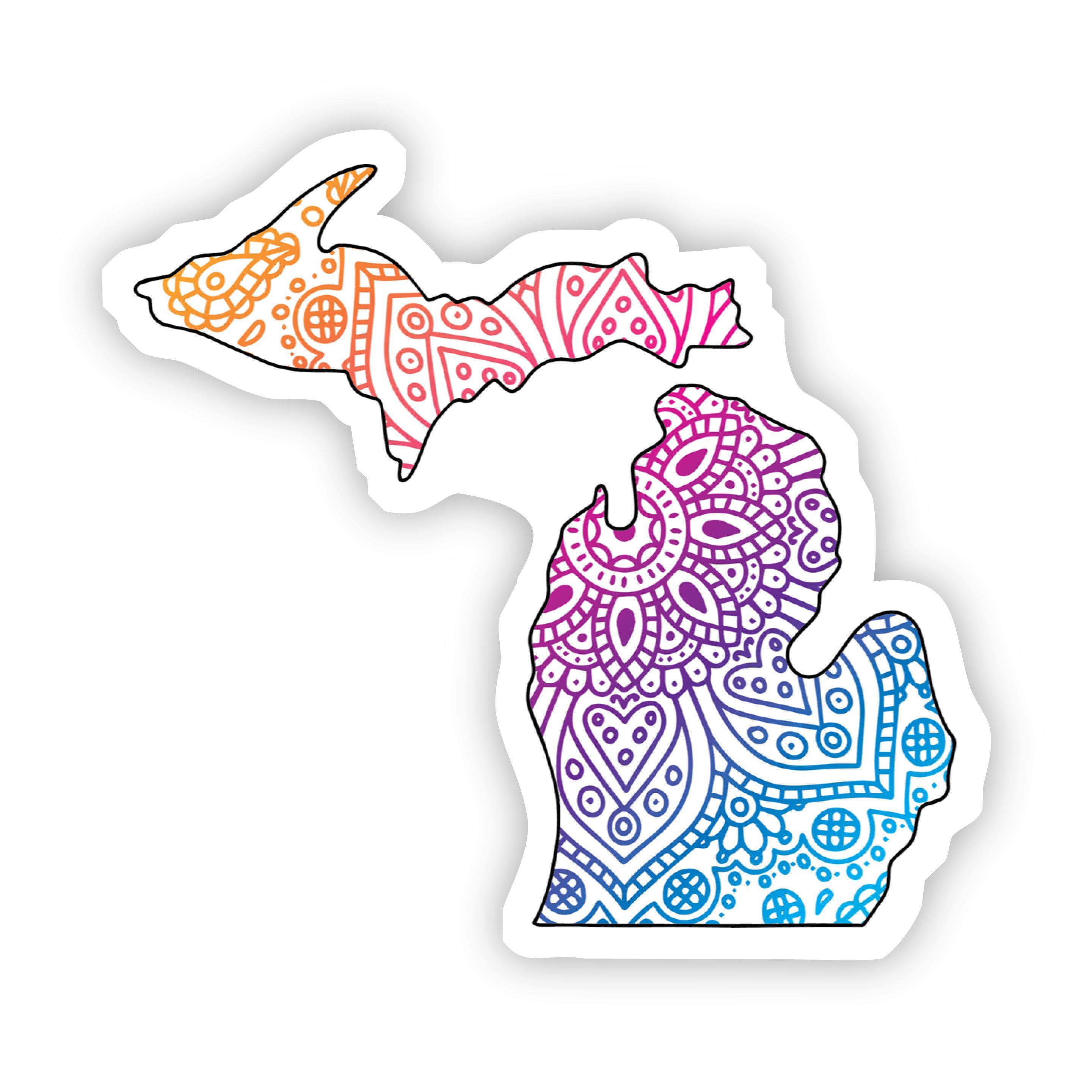  Michigan Mandala Pattern Sticker、mySite、elrpsem3k